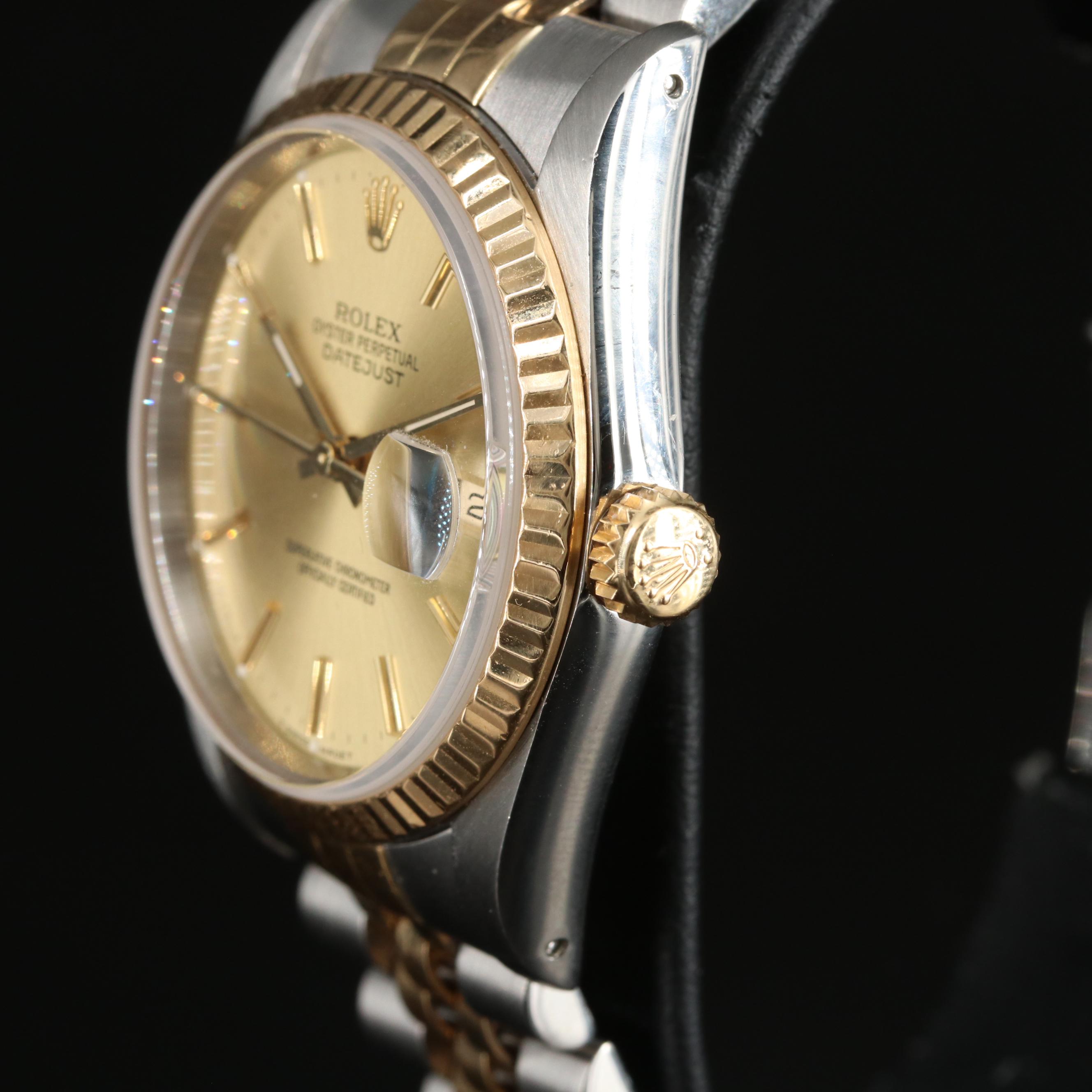 18K and Stainless Steel Rolex Datejust Watch