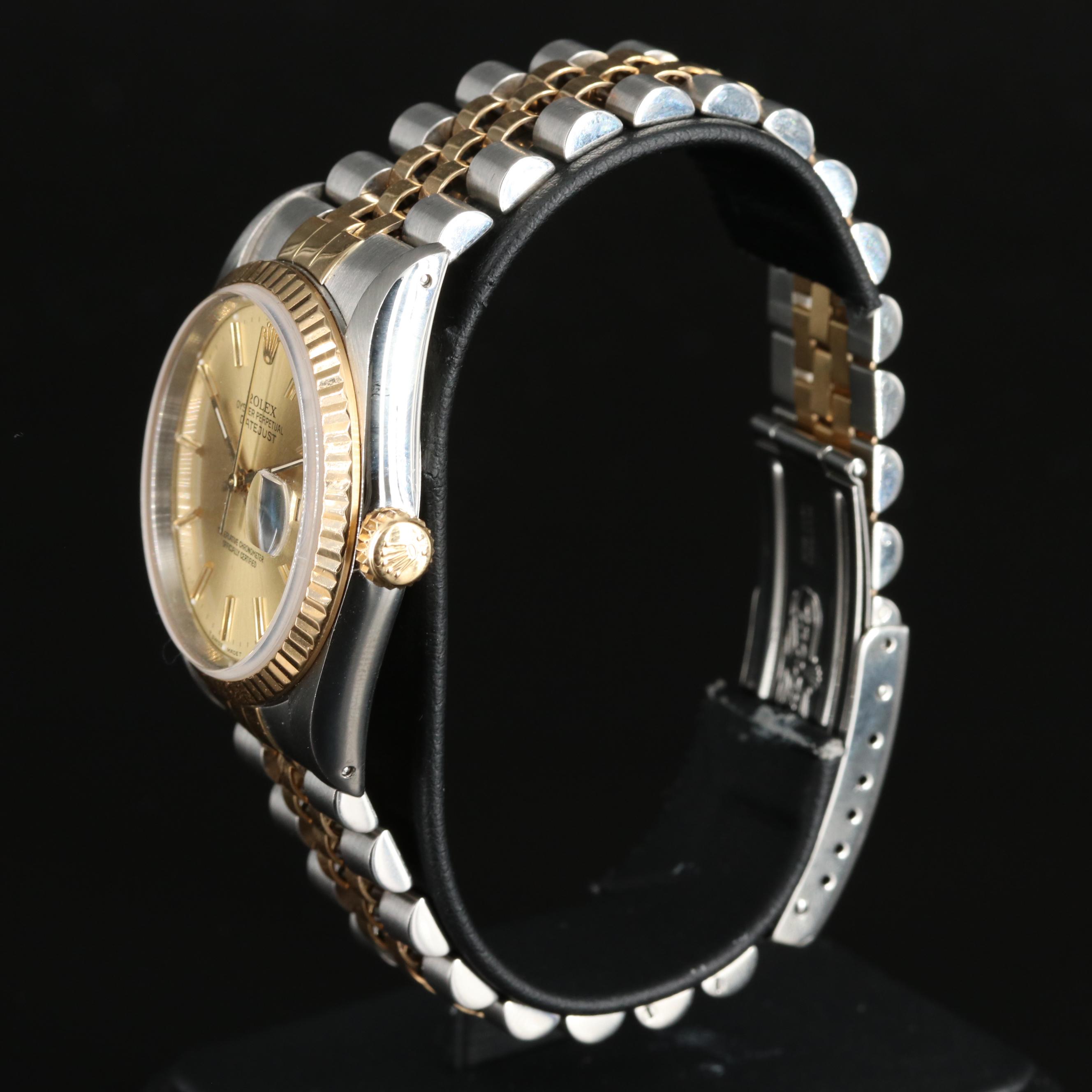 18K and Stainless Steel Rolex Datejust Watch