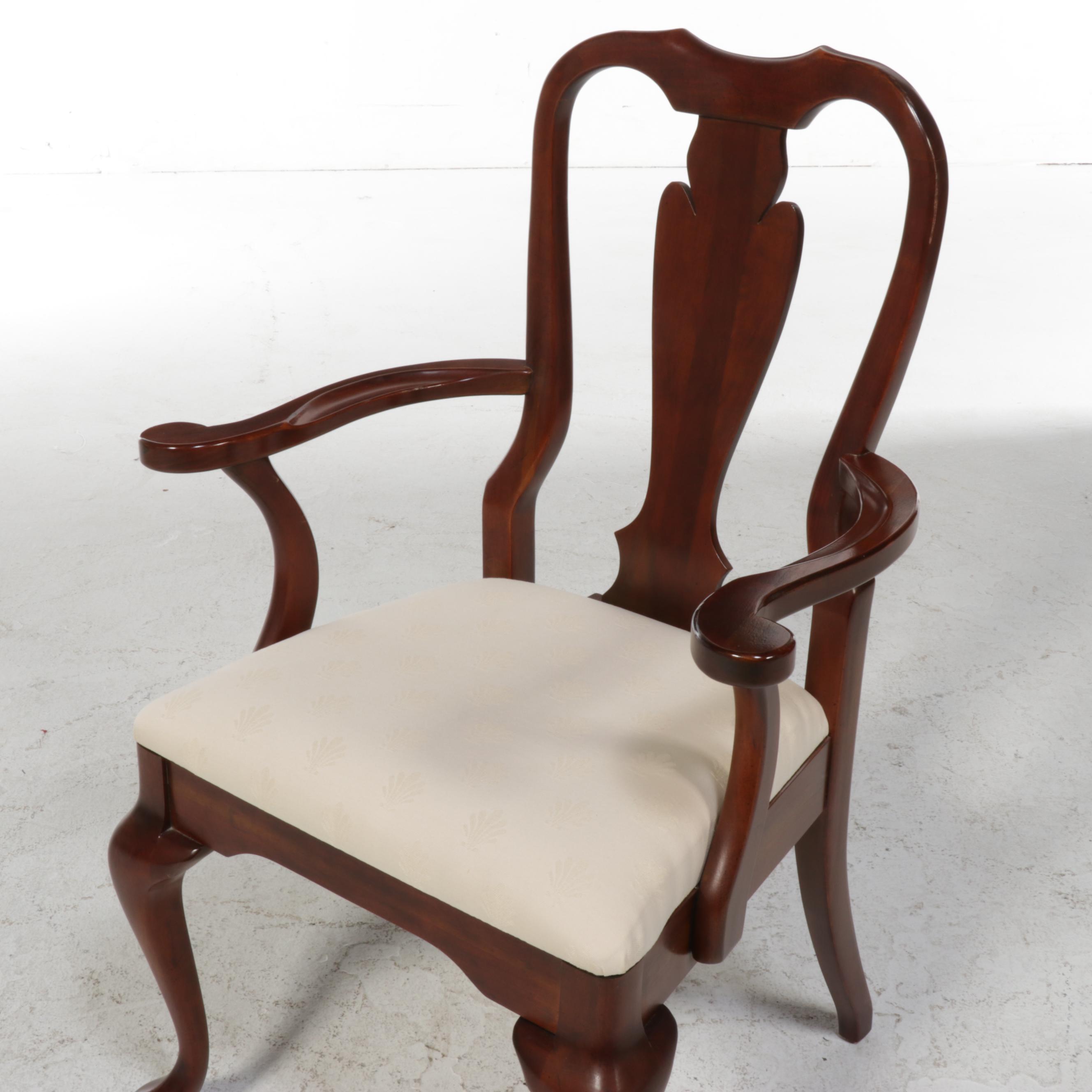 Cresent Furniture Queen Anne Style Hardwood Extension Dining Table and 6 Chairs