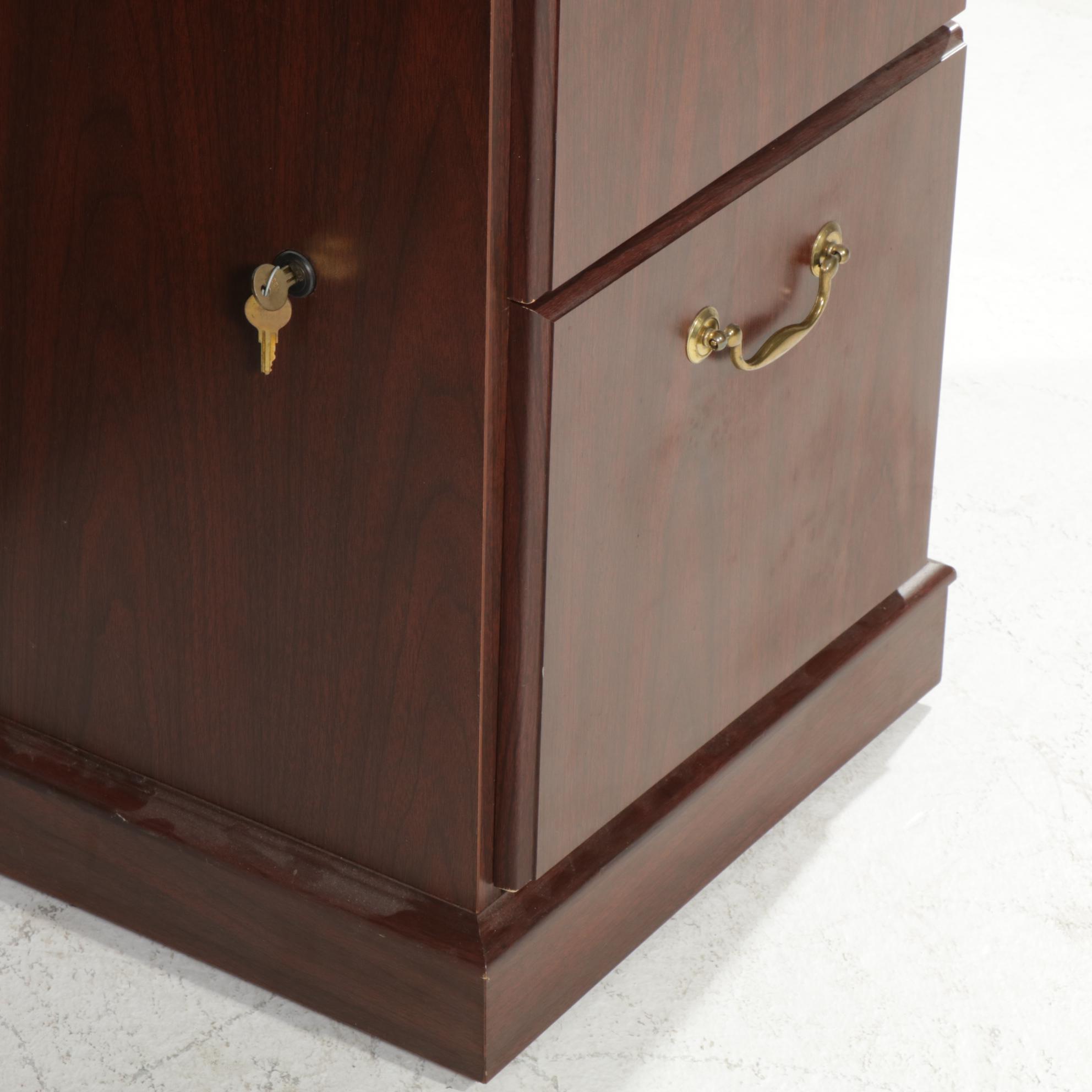 Wood Finish Office Credenza / Filing Cabinet