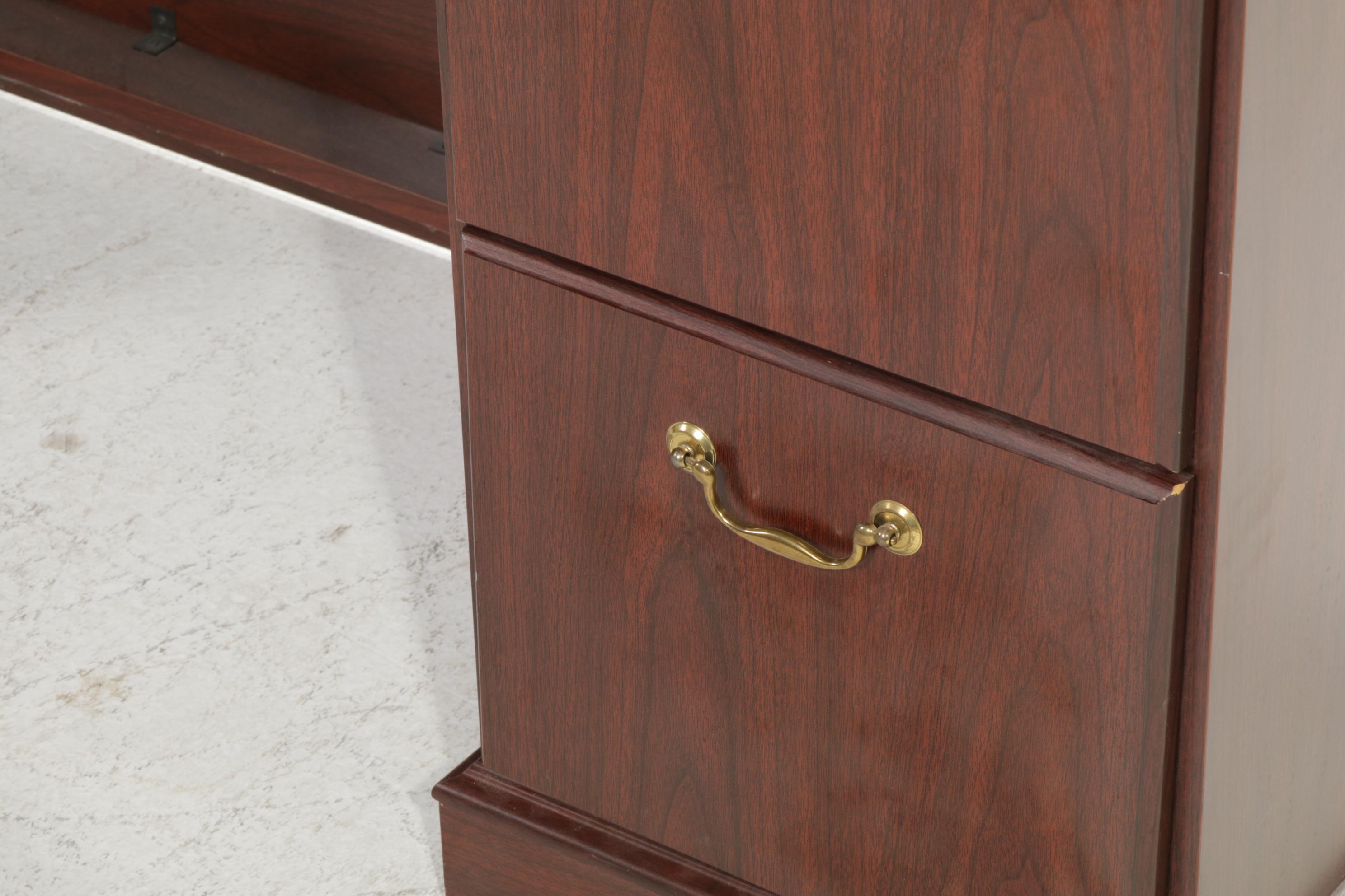 Wood Finish Office Credenza / Filing Cabinet