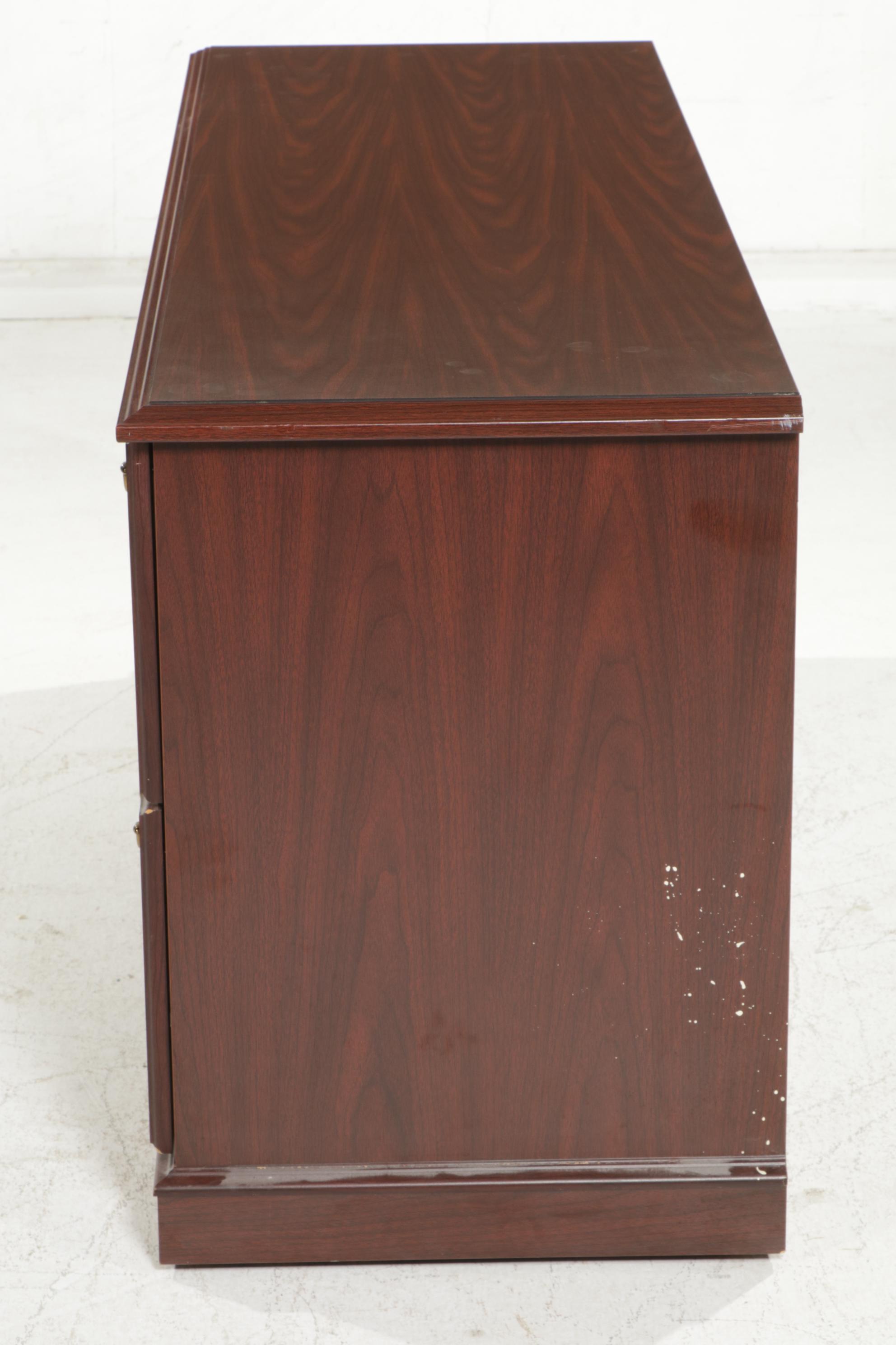 Wood Finish Office Credenza / Filing Cabinet