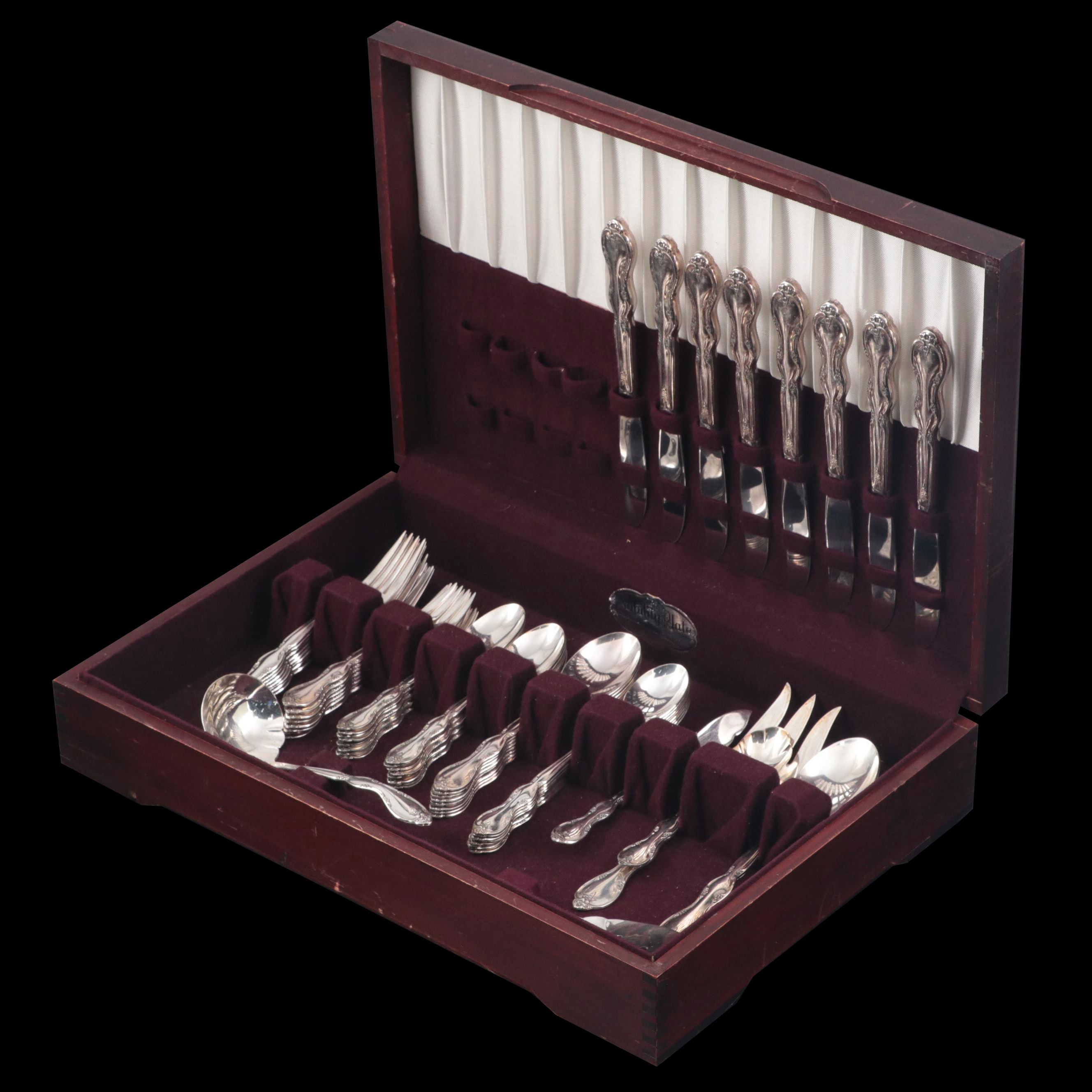 Wm Rogers & Son Silver Plate Flatware in Storage Chest