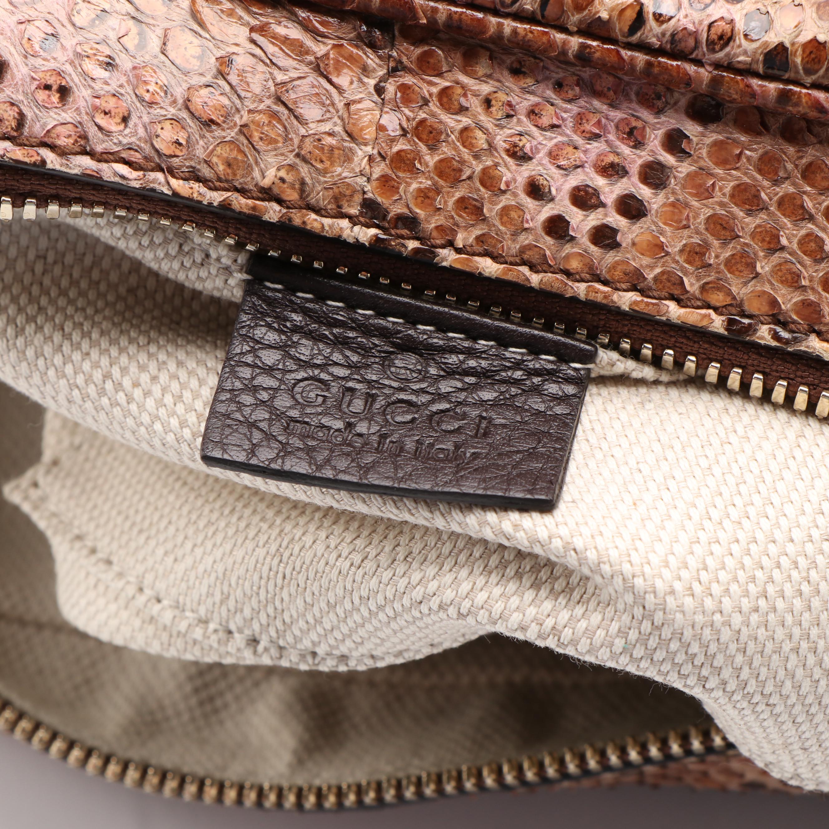 Gucci Pink/Cream Python Small Soho Disco Shoulder Bag