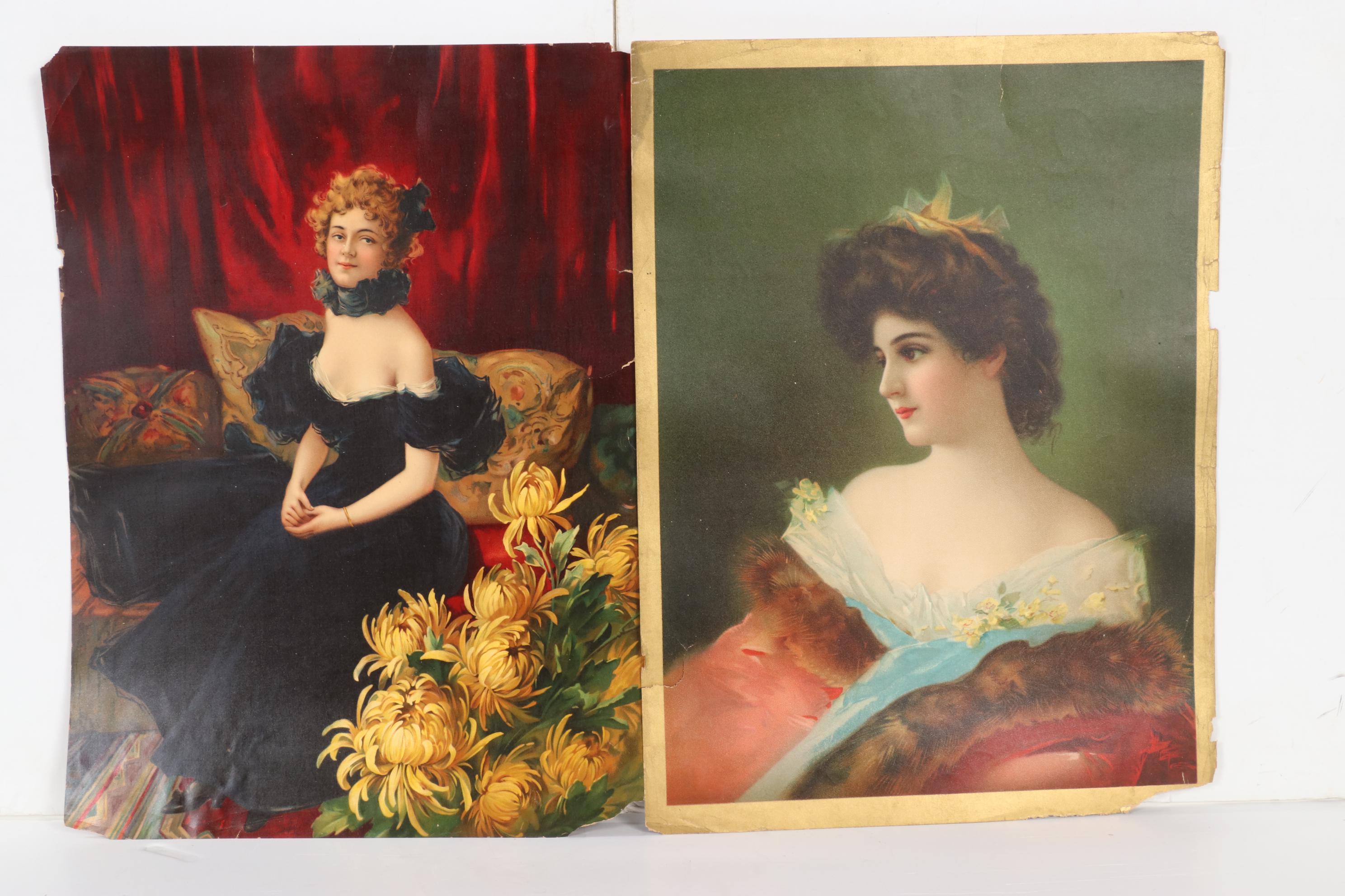 Female Portrait Chromolithographs, Circa 1900