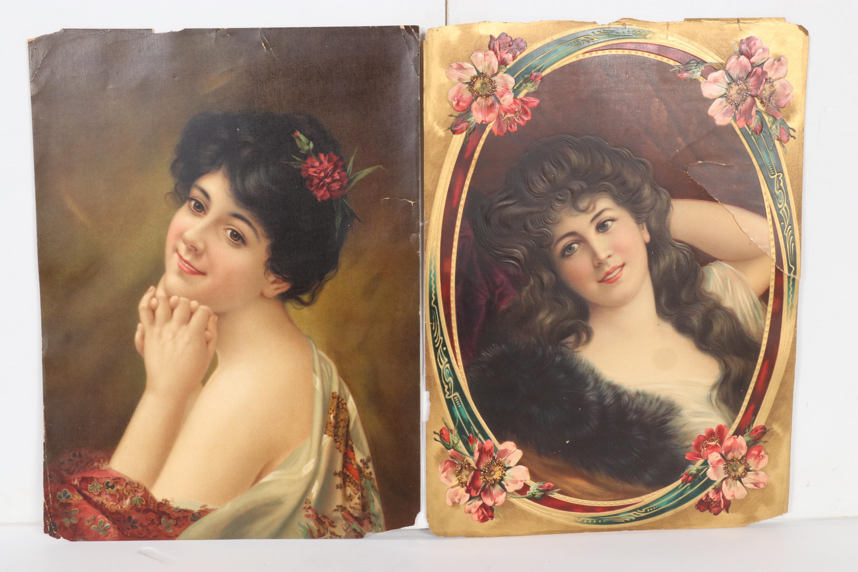 Female Portrait Chromolithographs, Circa 1900