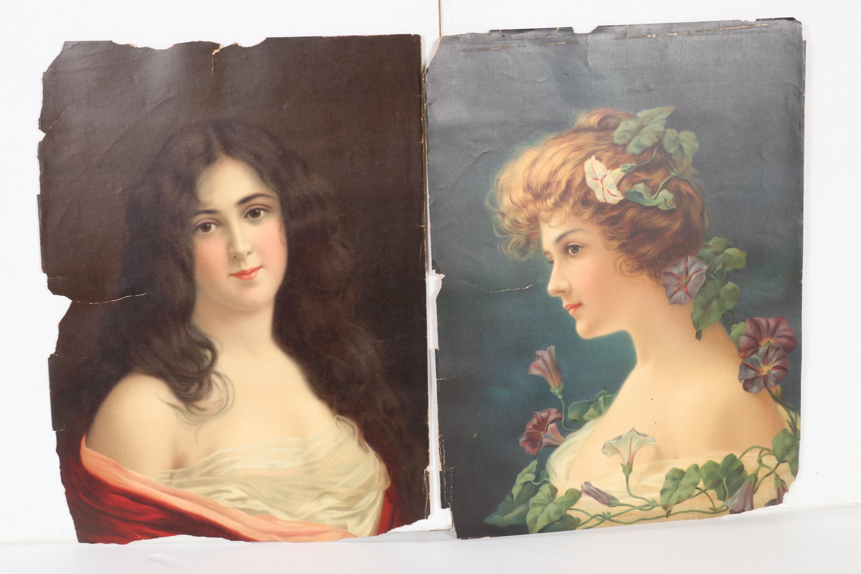 Female Portrait Chromolithographs, Circa 1900