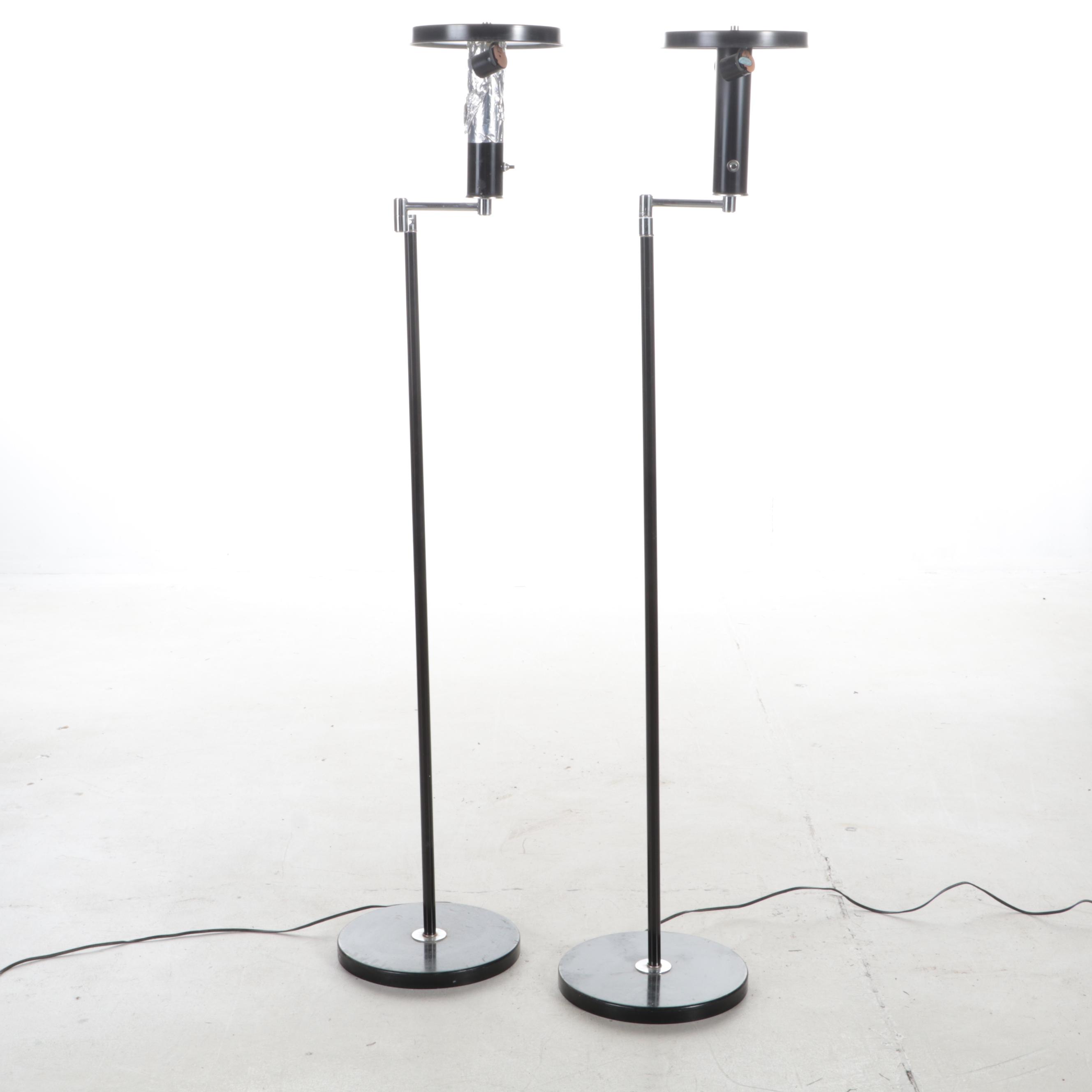 Pair of MCM Swing Arm Floor Lamps