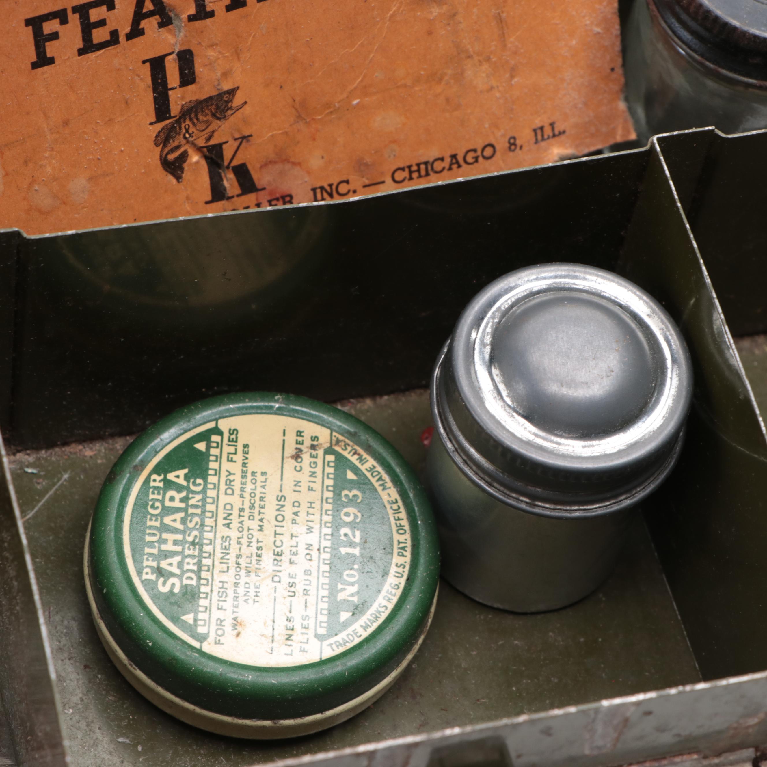 Climax Metal Tackle Box with Fly Fishing Lures, Spinners, and Other Tackle