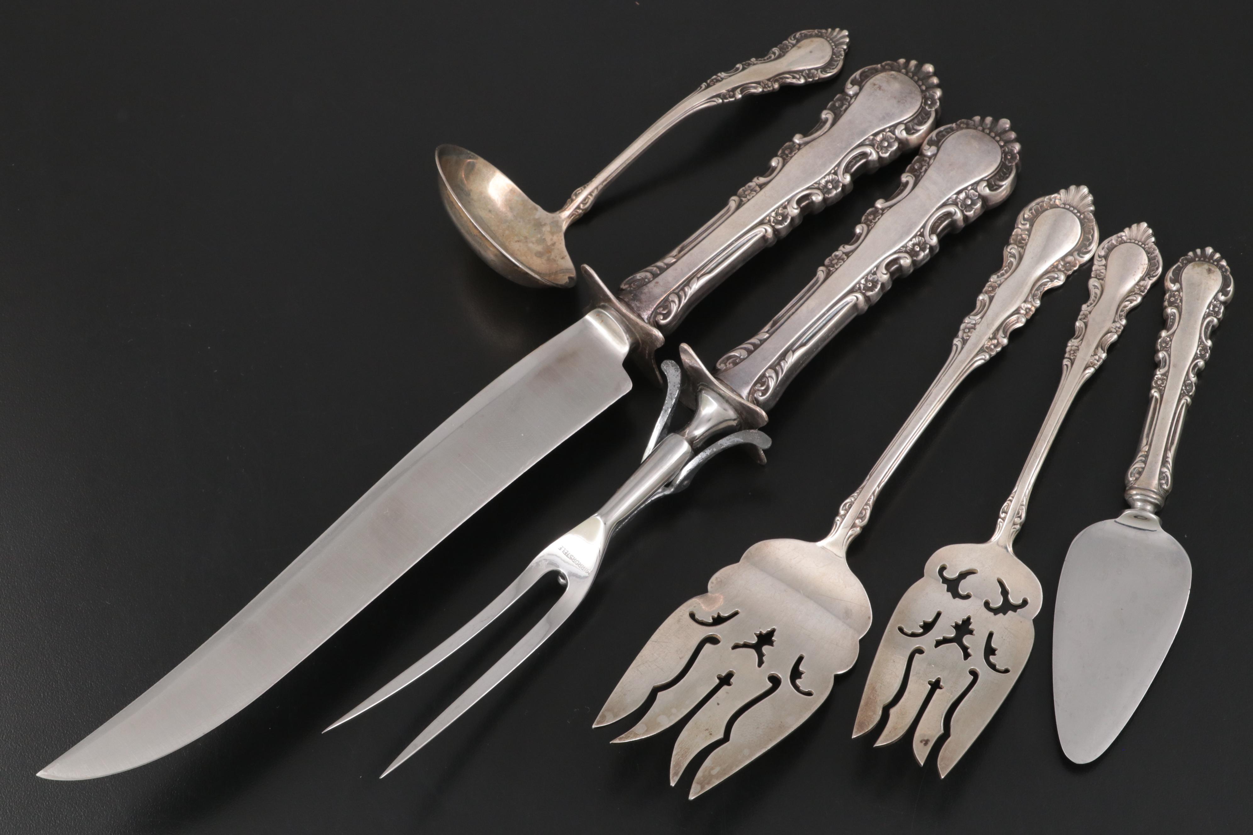 Reed & Barton "Georgian Rose" Sterling Silver Handle Carving Set and More