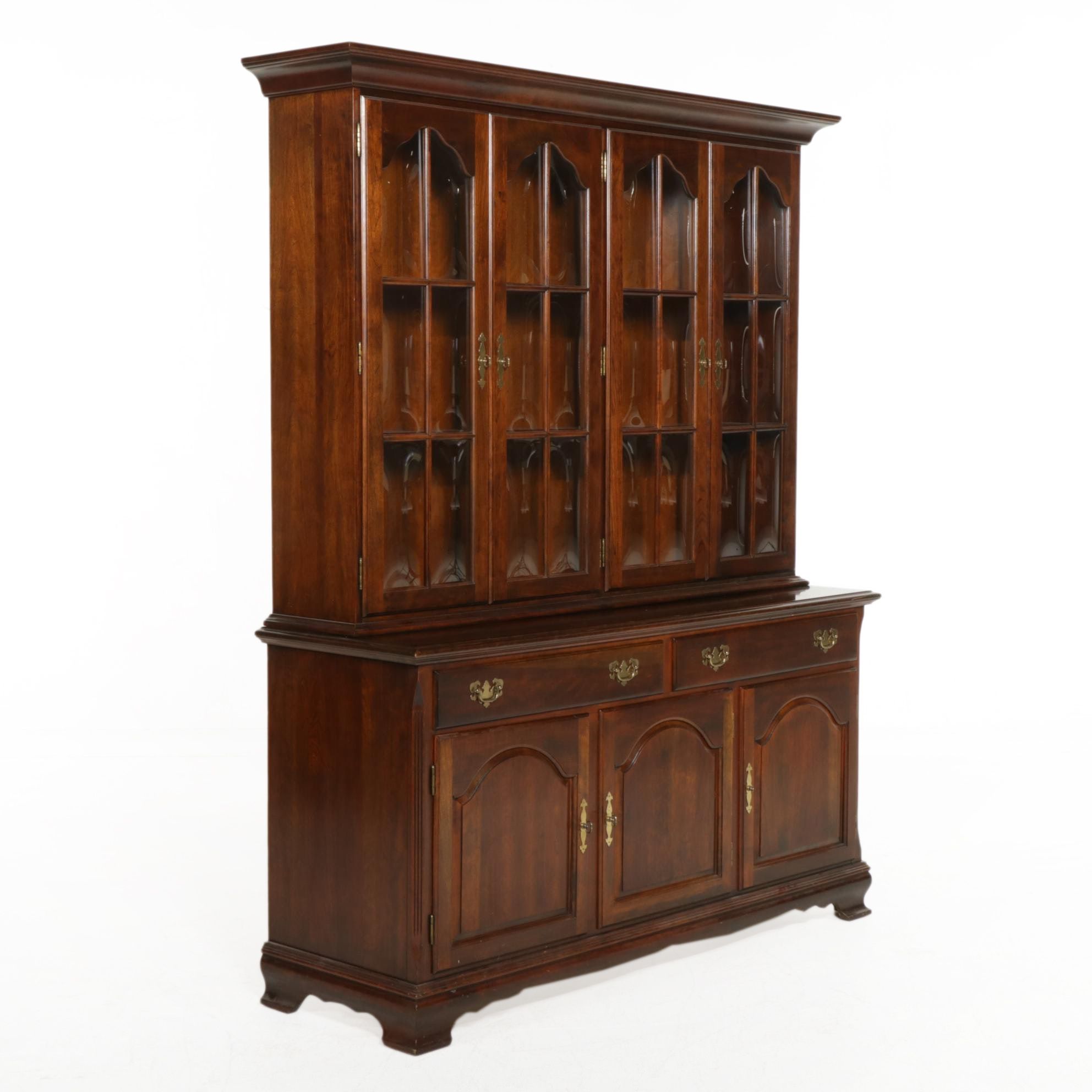 Federal Style Cherrywood Two-Piece China Cabinet