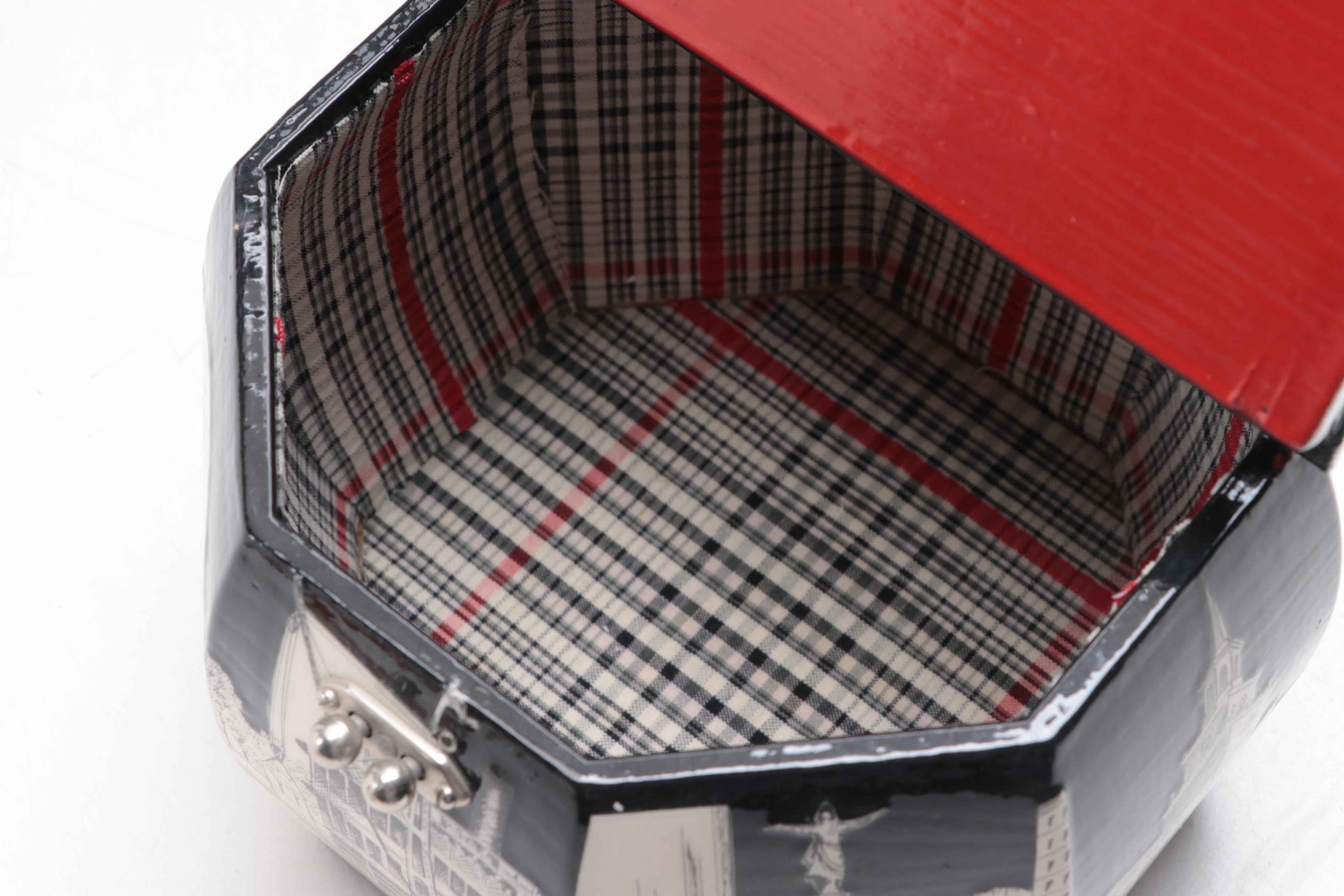 Cincinnati-Themed Wooden Decoupage Wood Handbag with Cincinnati Photographs