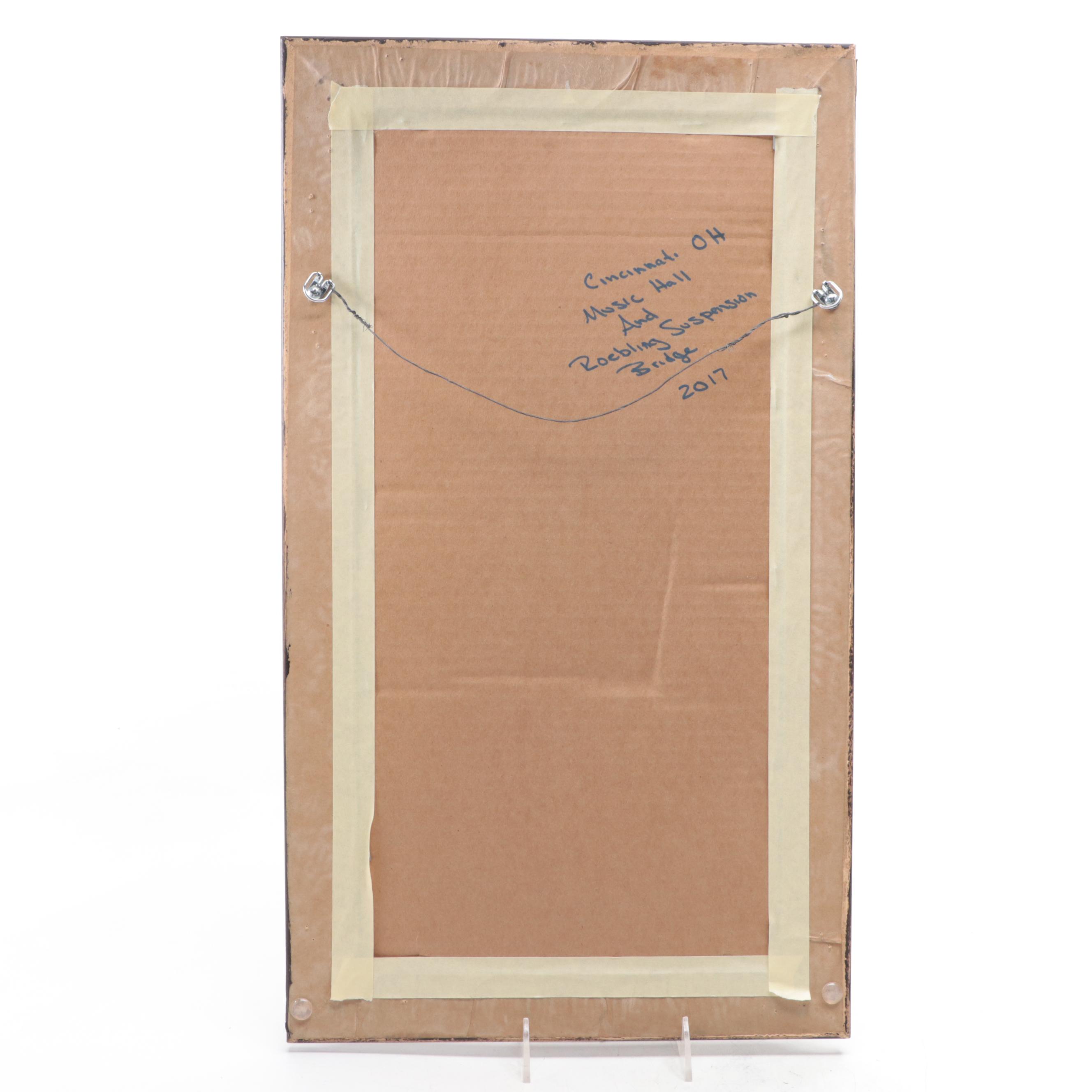 Cincinnati-Themed Wooden Decoupage Wood Handbag with Cincinnati Photographs