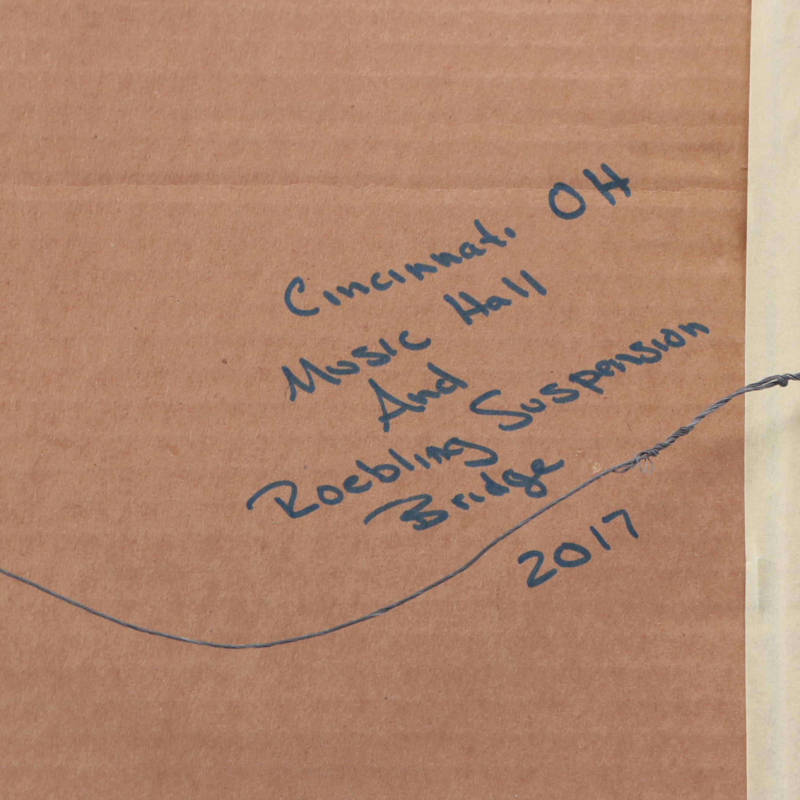 Cincinnati-Themed Wooden Decoupage Wood Handbag with Cincinnati Photographs