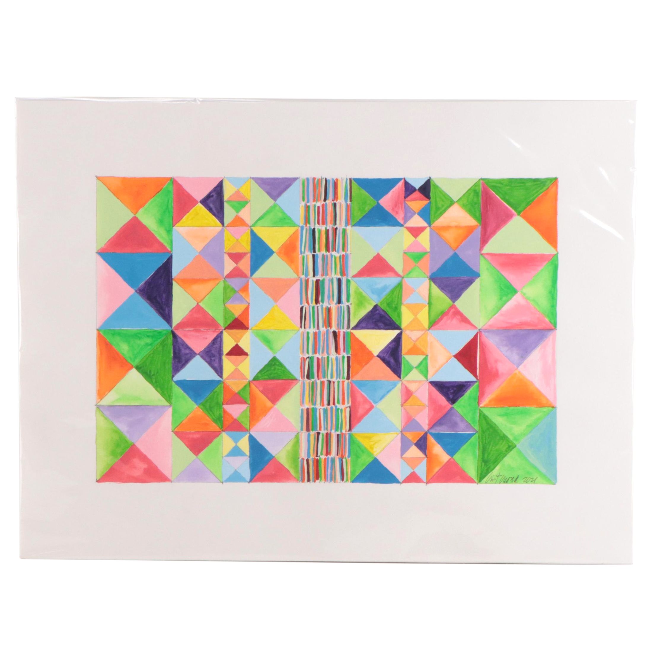 Crist Creona Watercolor Painting "Island Hopping in the Mediterranean,"2021