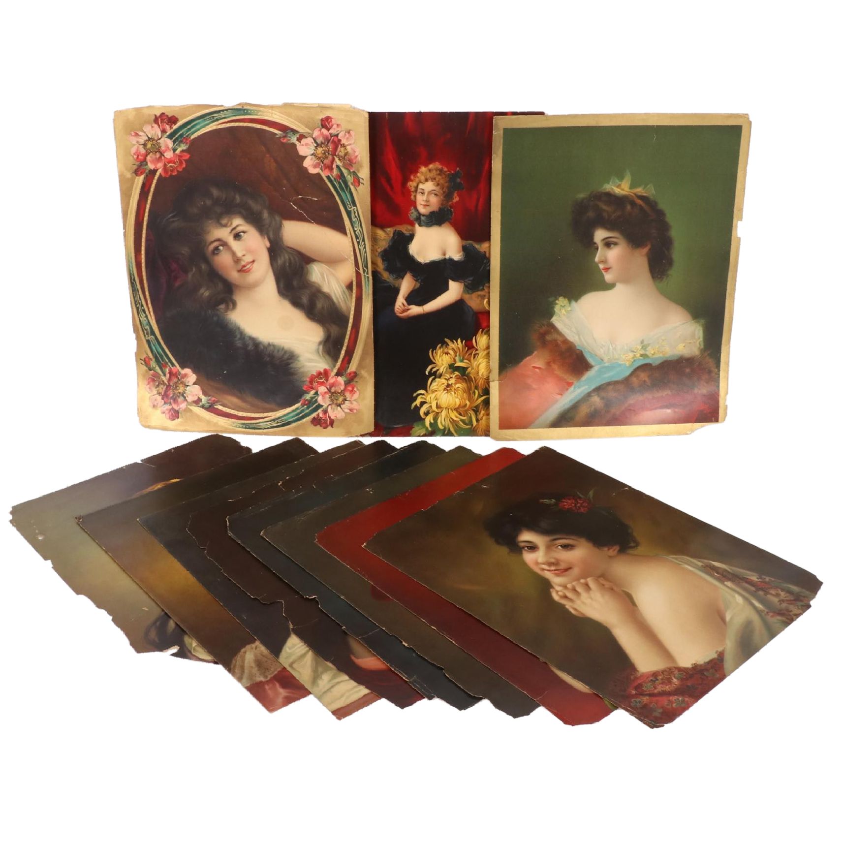 Female Portrait Chromolithographs, Circa 1900