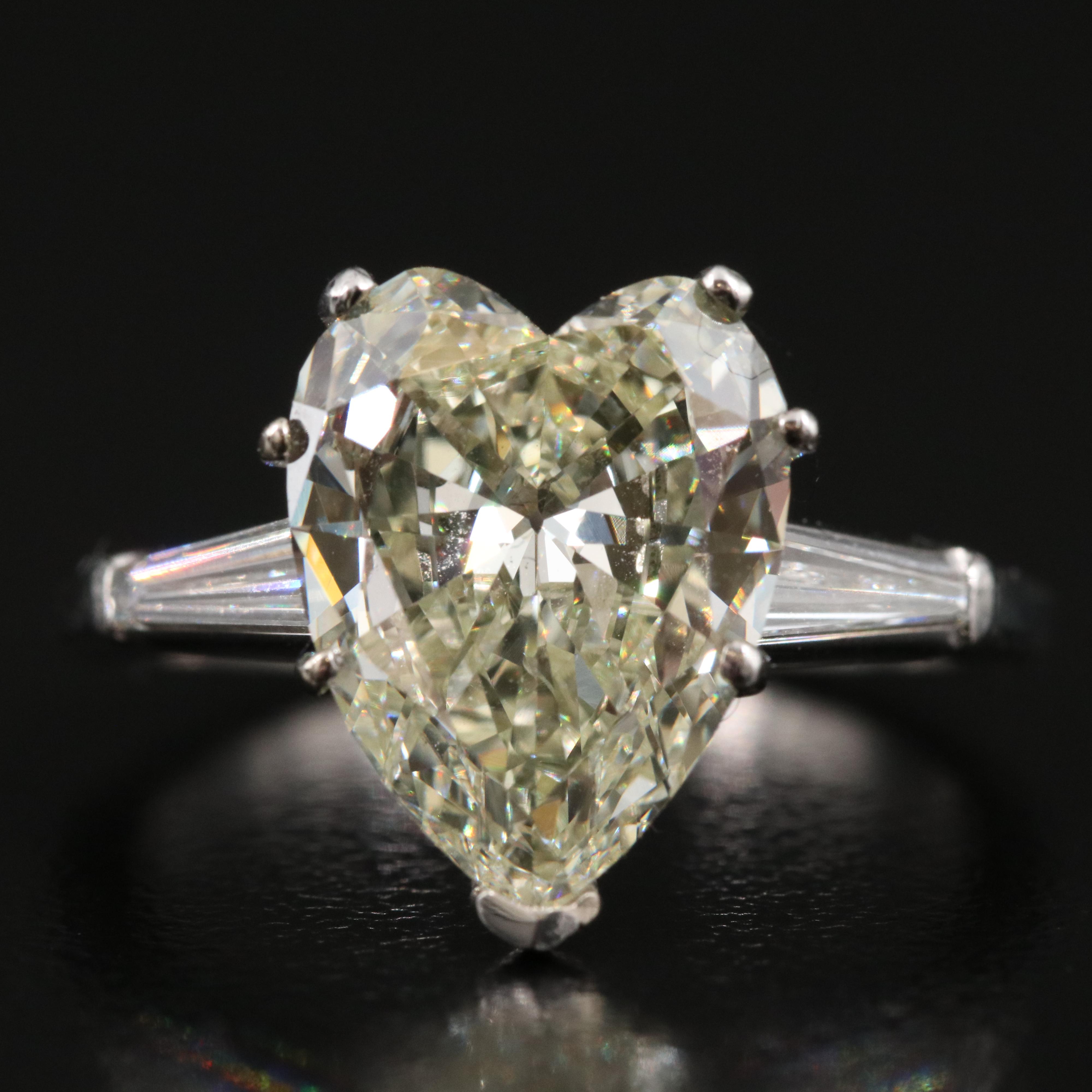 Platinum 3.92 CTW Diamond Heart Ring