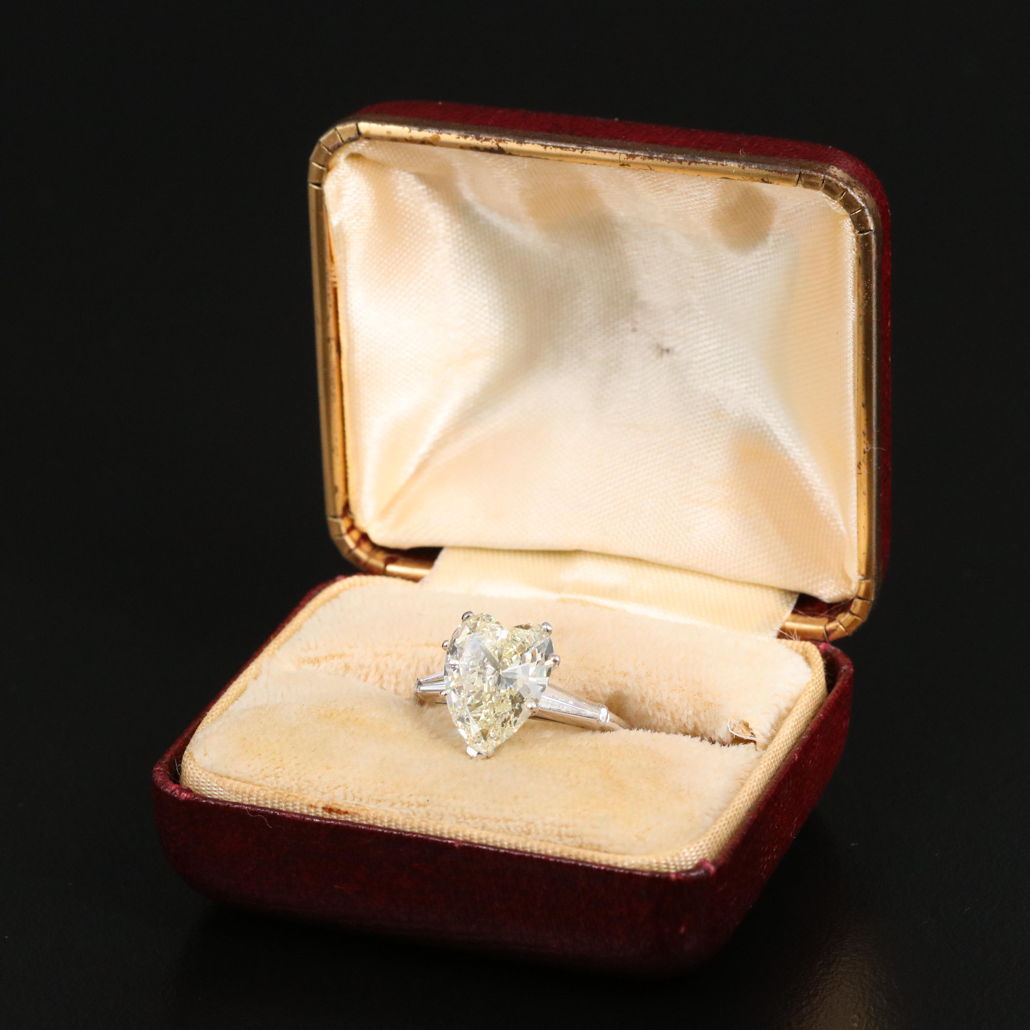 Platinum 3.92 CTW Diamond Heart Ring