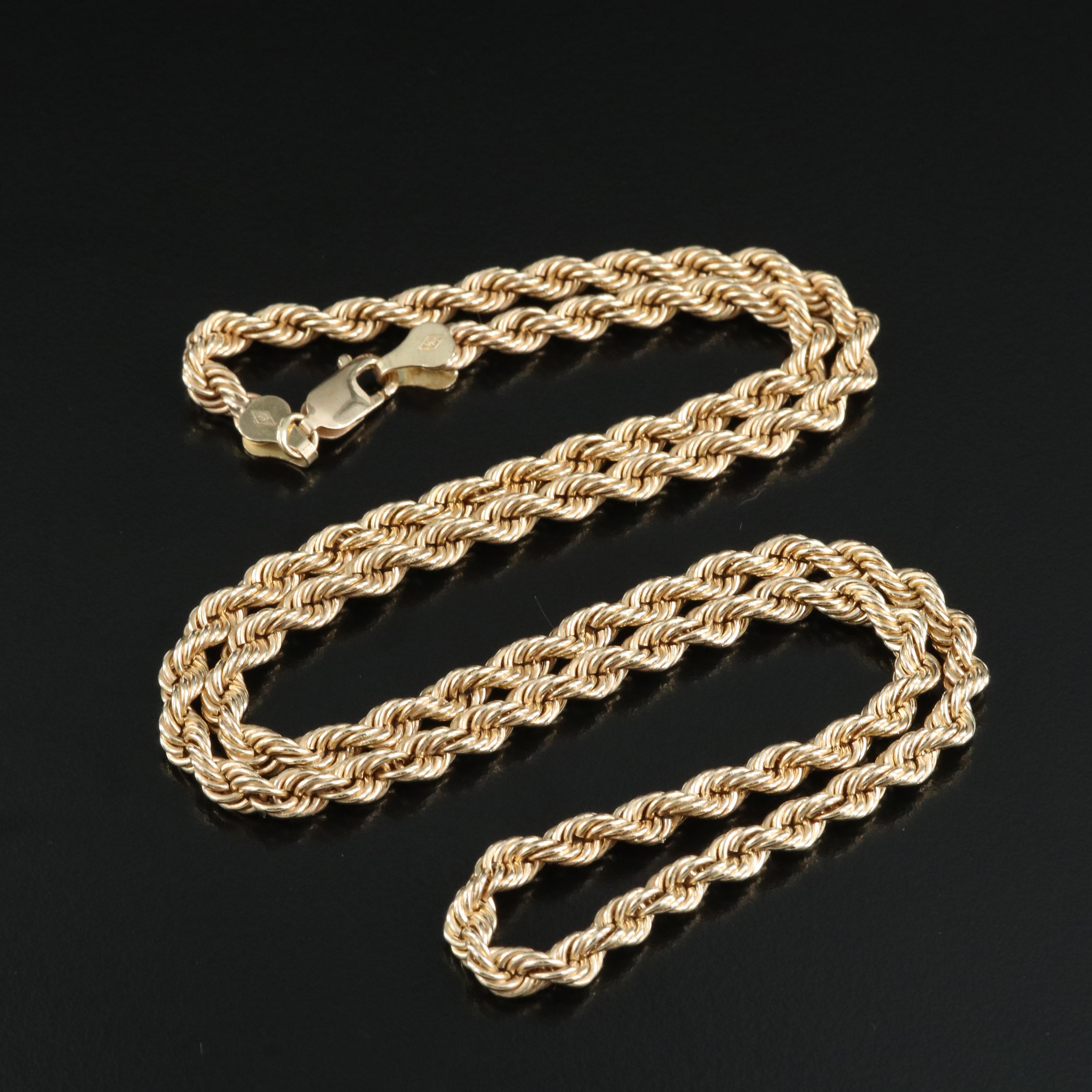 14K Rope Chain Necklace