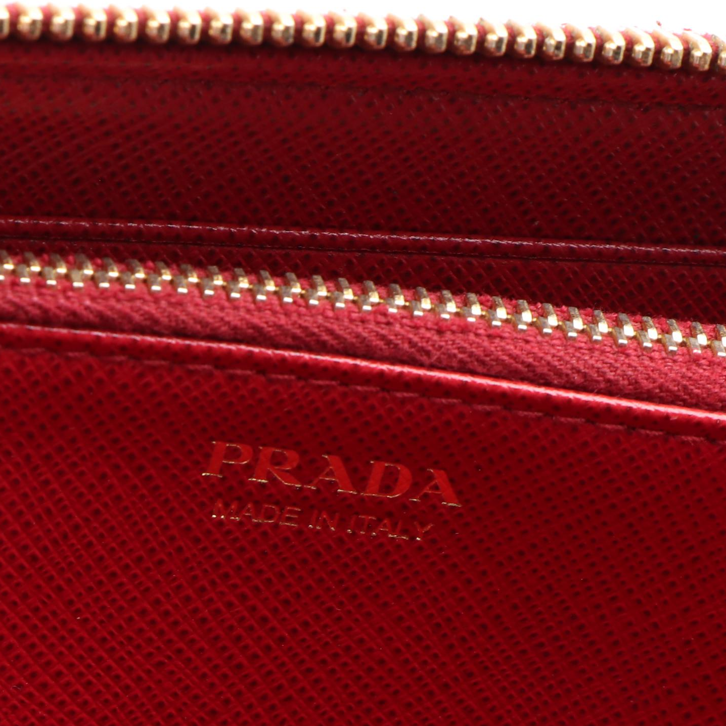 Prada Saffiano Leather Zip Around Wallet