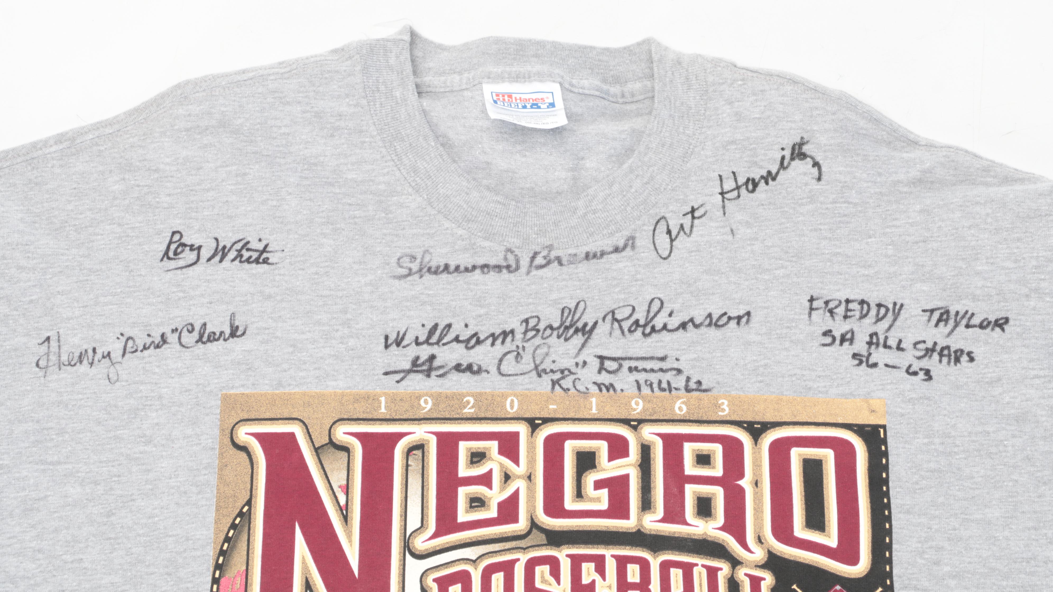 Negro League Signed T-Shirt with Poster and More, Late 20th Century