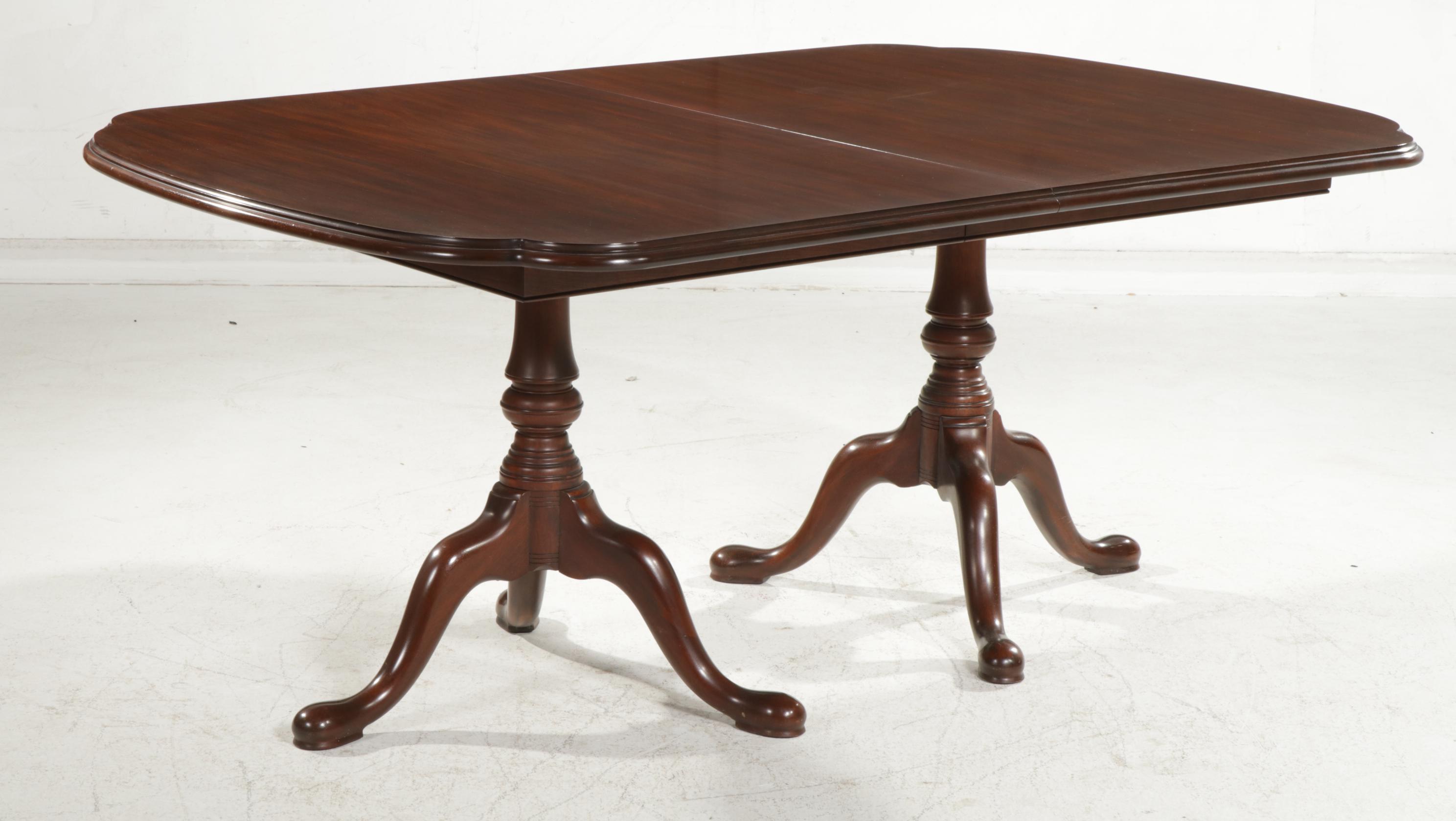 Henckel-Harris Queen Anne Style Mahogany Dining Table with Eight Chairs