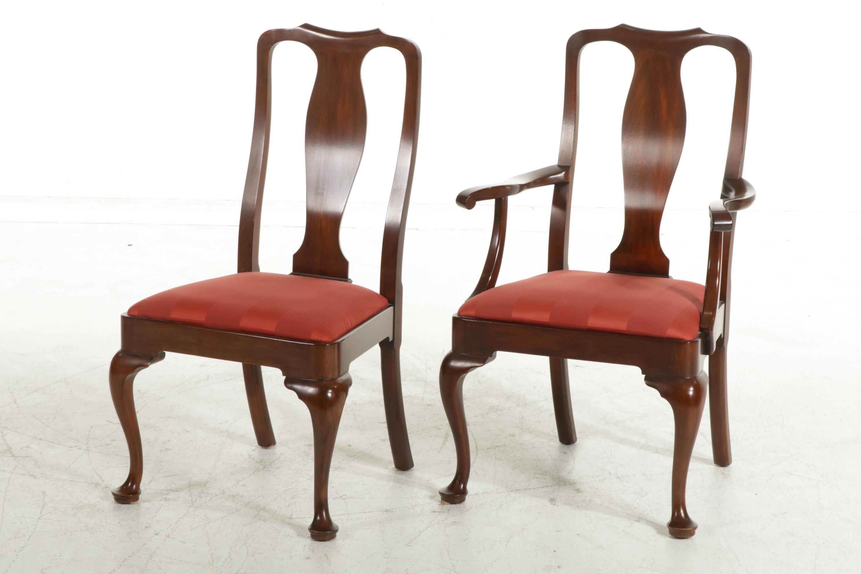 Henckel-Harris Queen Anne Style Mahogany Dining Table with Eight Chairs