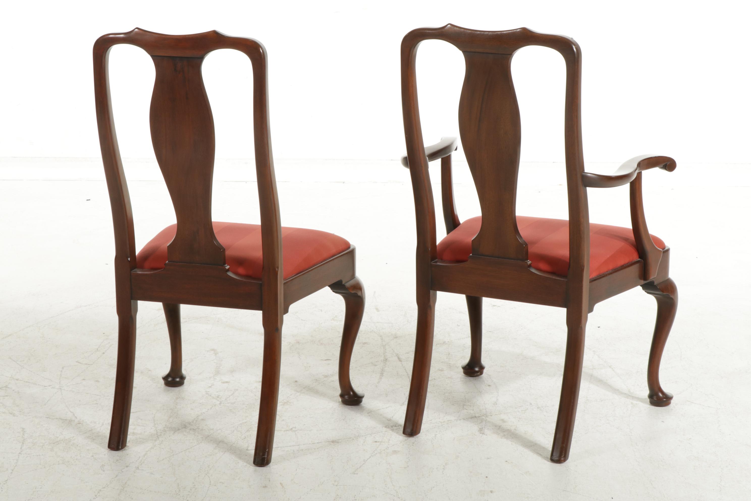 Henckel-Harris Queen Anne Style Mahogany Dining Table with Eight Chairs