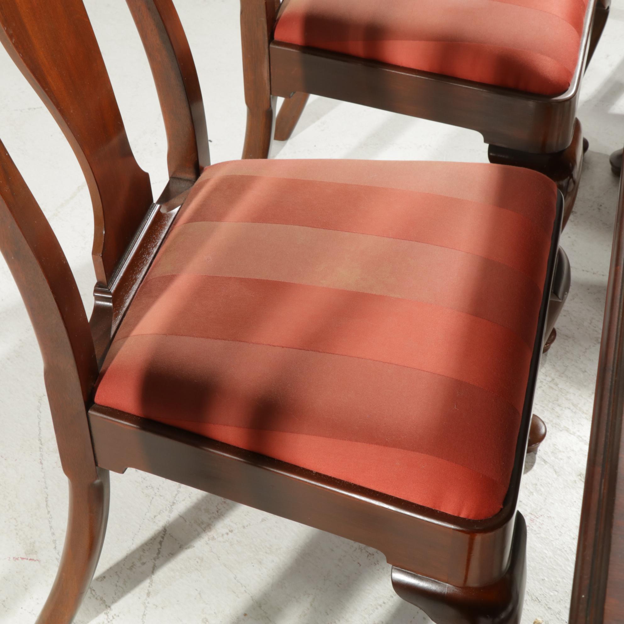 Henckel-Harris Queen Anne Style Mahogany Dining Table with Eight Chairs