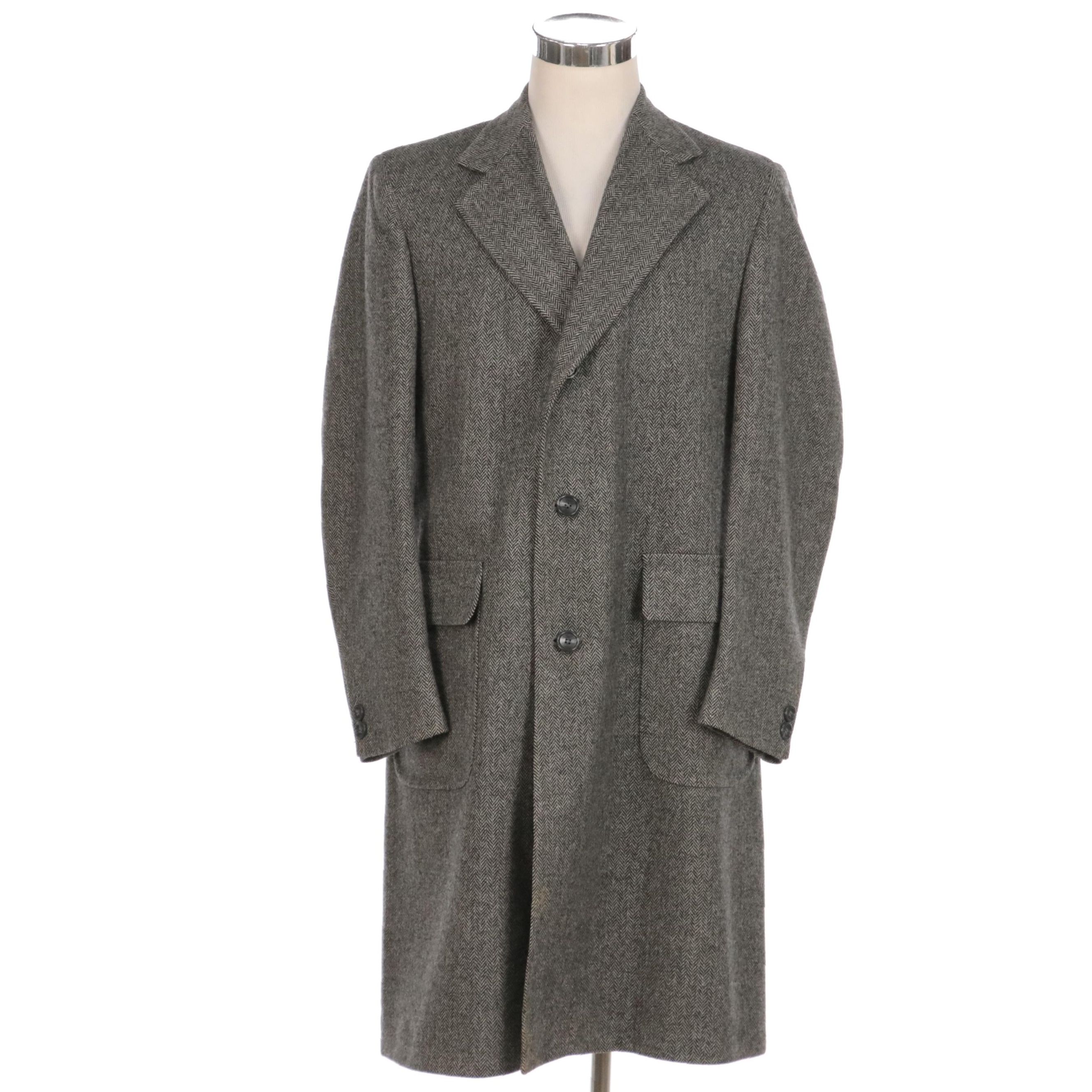 Men's Nob Hill Wool Herringbone Tweed Trench Coat by Nadler's Stores