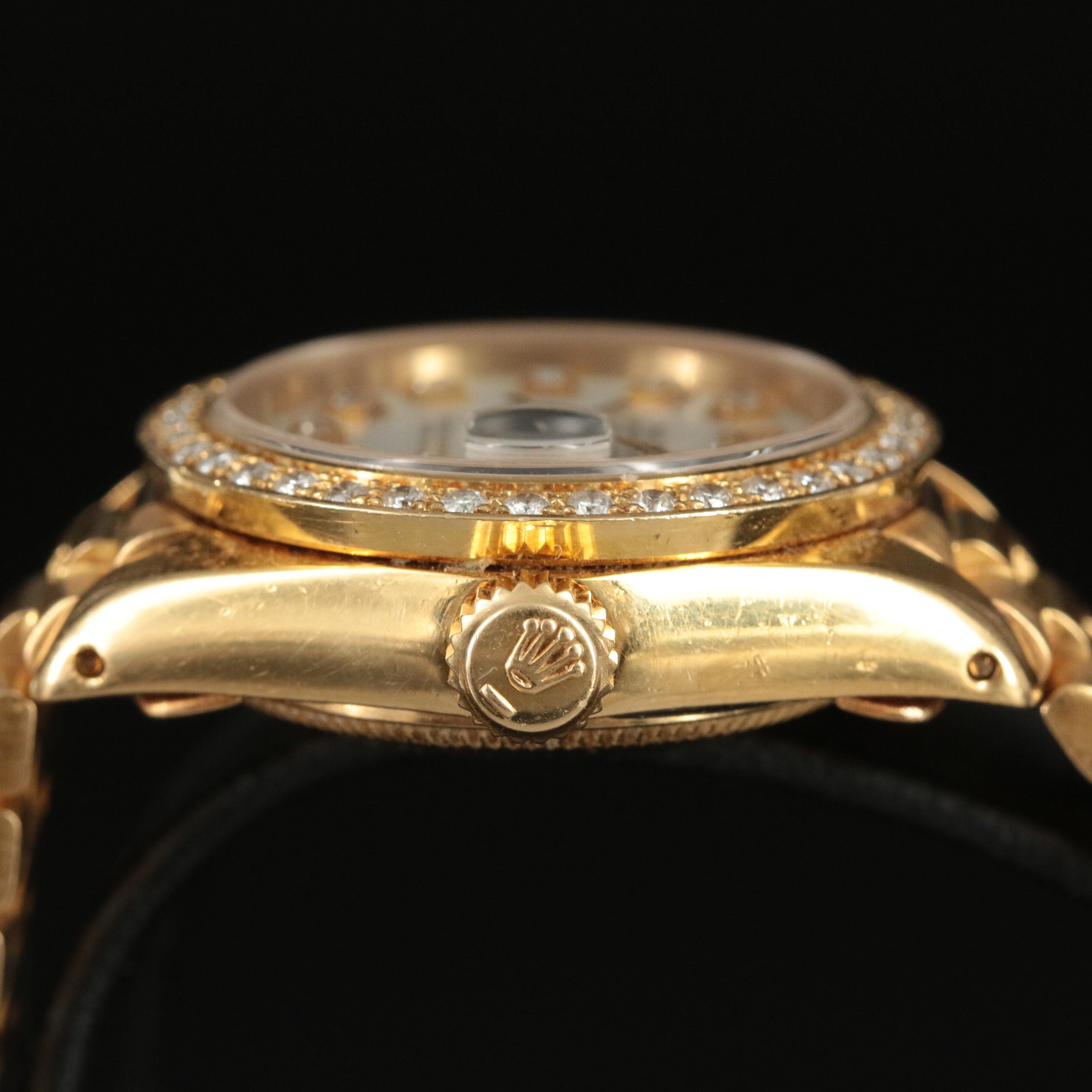 1982 Rolex 18K and Diamond Oyster Perpetual Date Watch