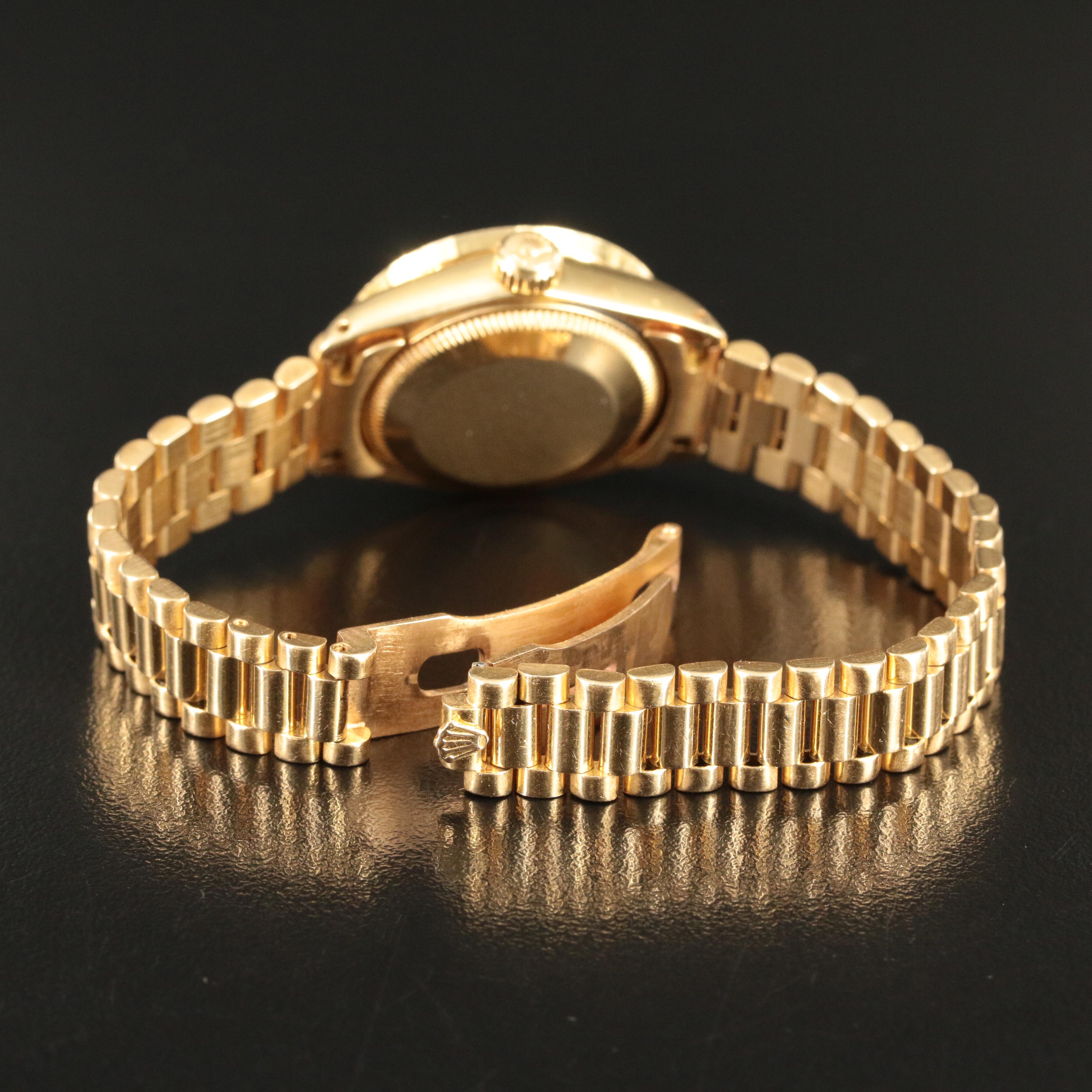 1982 Rolex 18K and Diamond Oyster Perpetual Date Watch