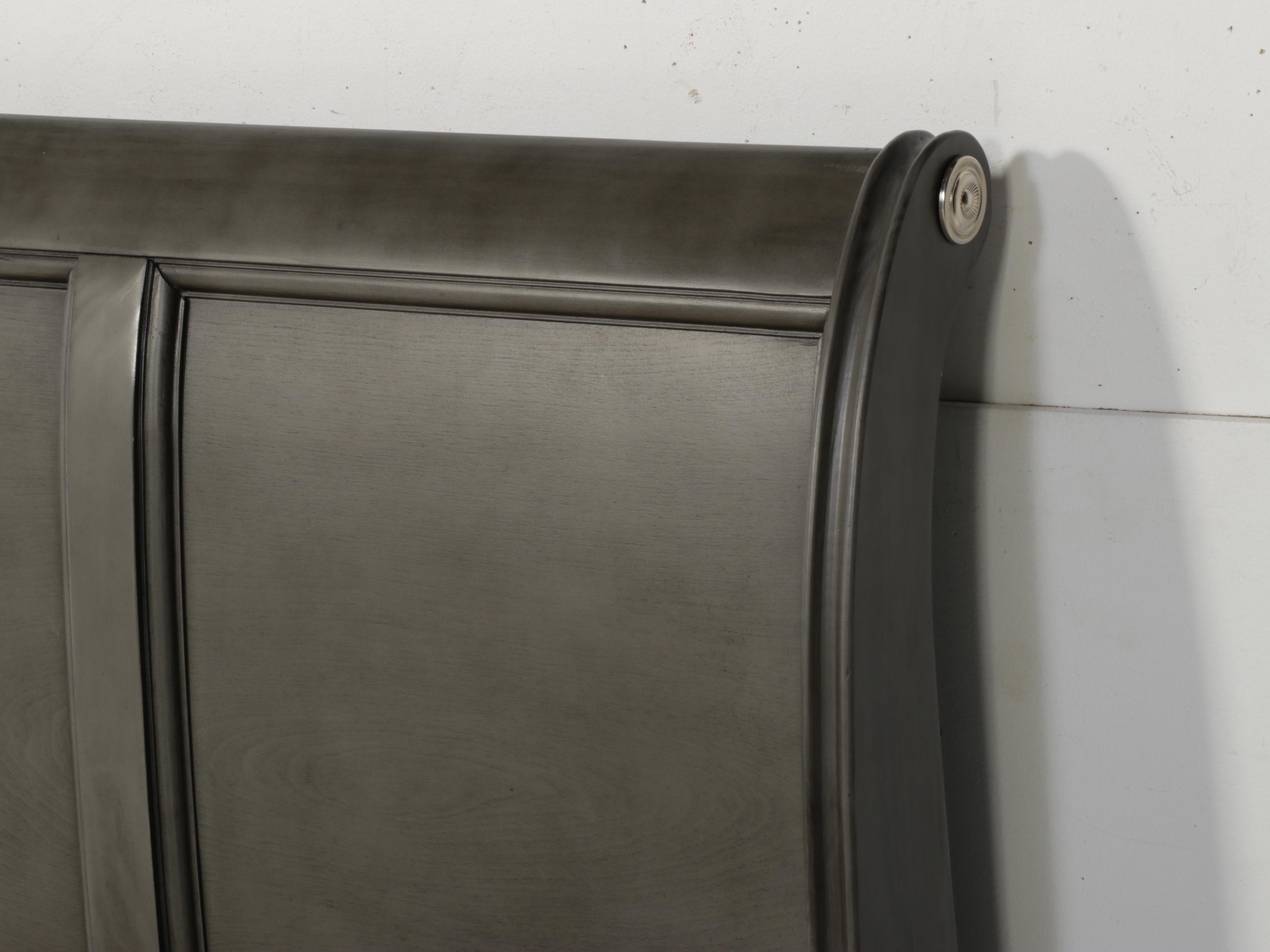 Contemporary Grey Finish Wooden Queen Bed Frame with Storage Drawers