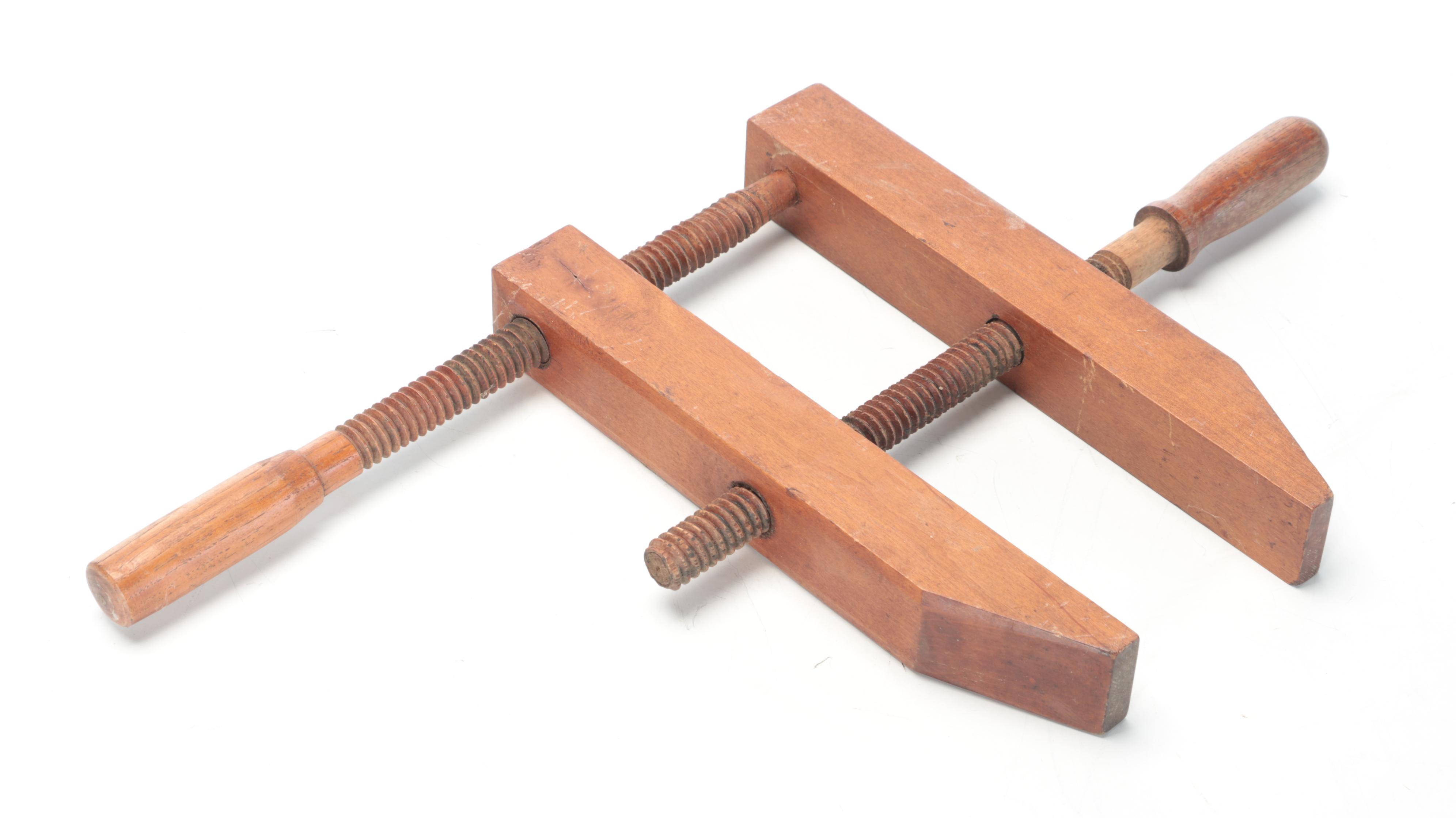 Primitive Style Auger, Sickles, Clamp, and Other Hand Tools