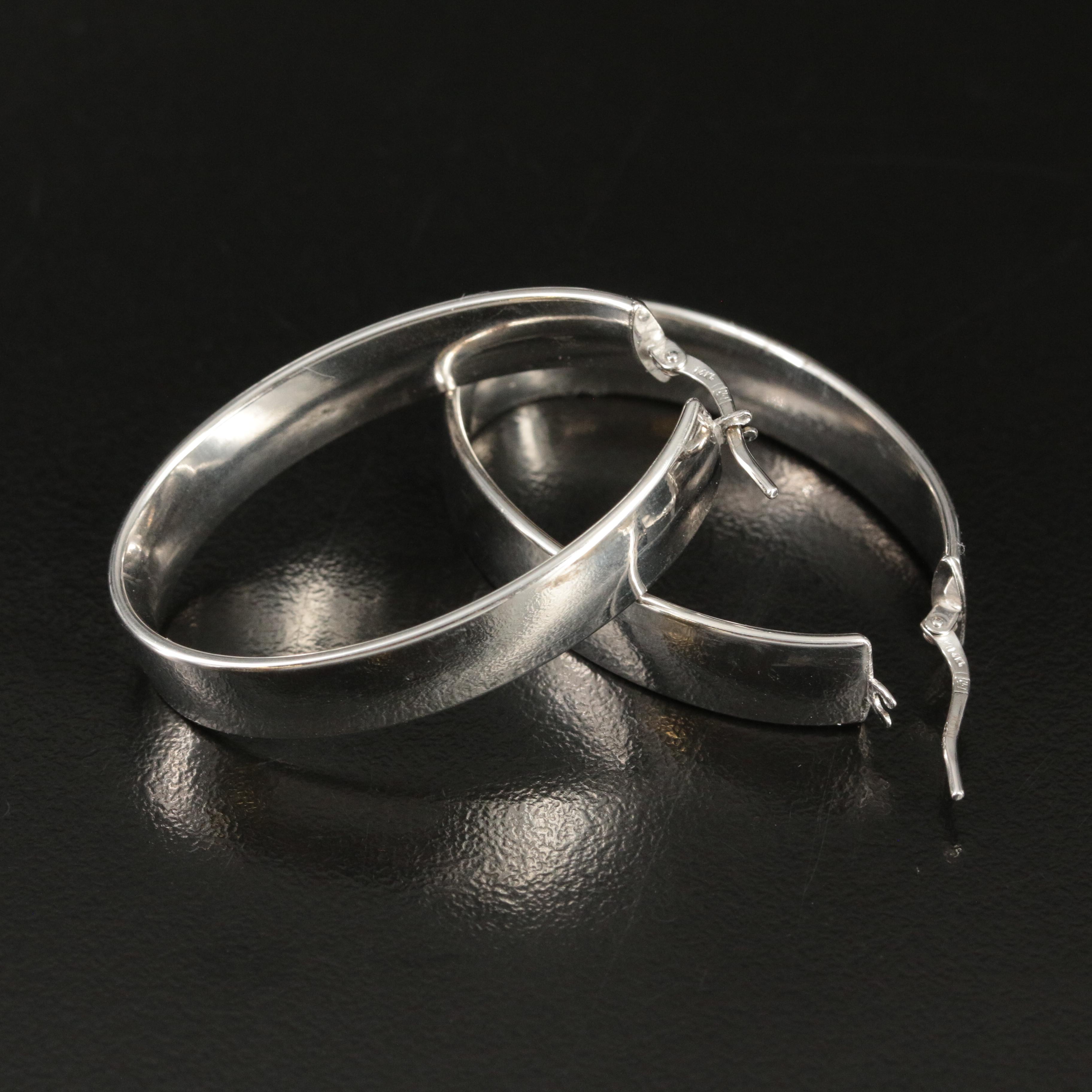 14K Oval Hoop Earrings