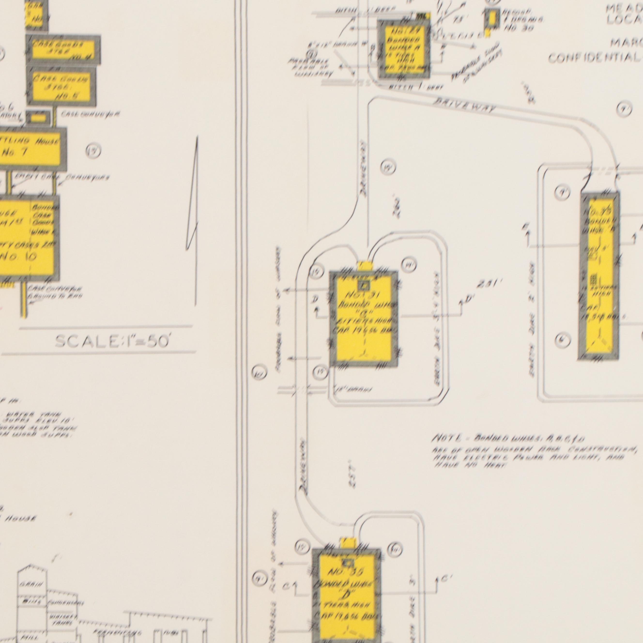 Giclée Blueprint of the Old Boone Distillery at Meadowlawn