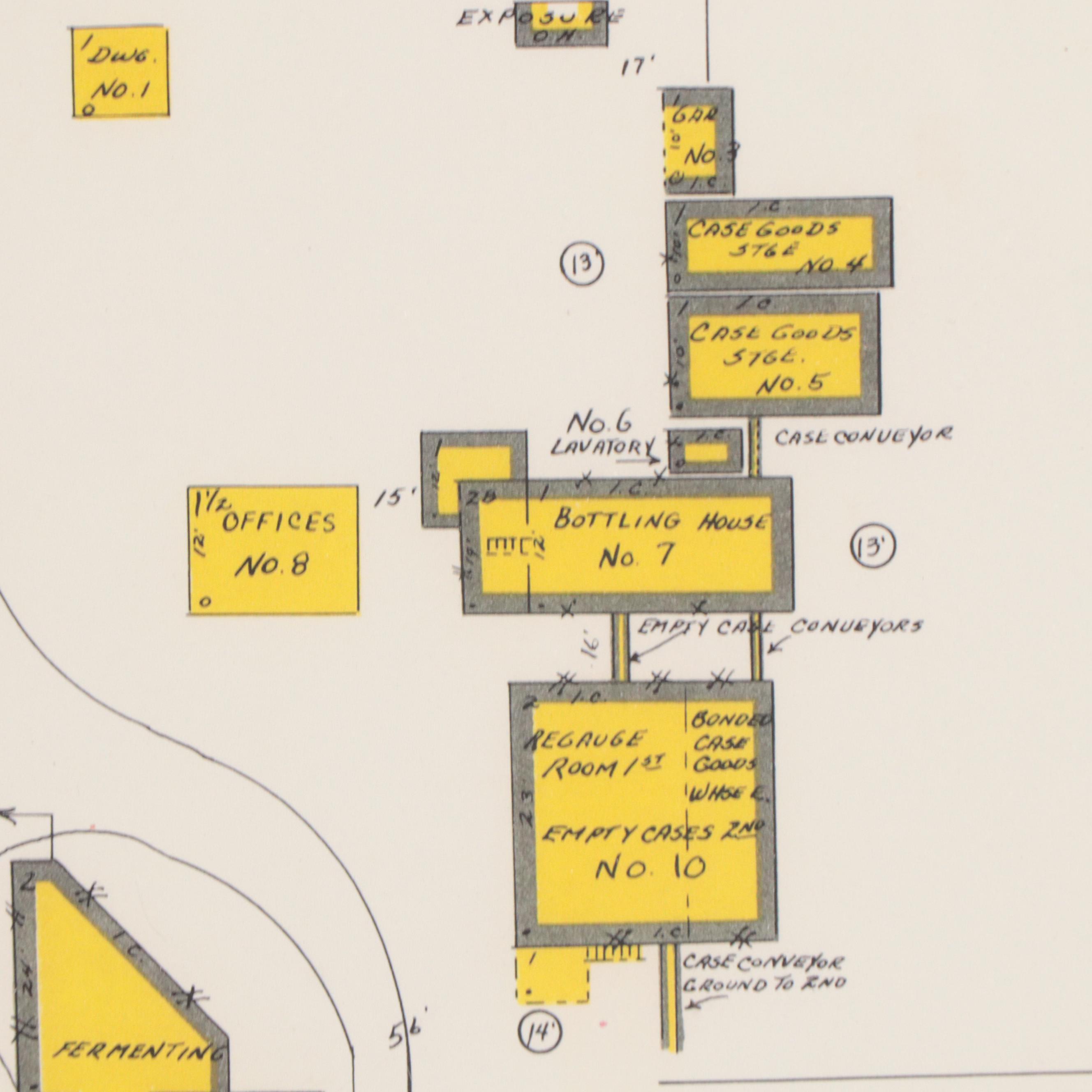 Giclée Blueprint of the Old Boone Distillery at Meadowlawn
