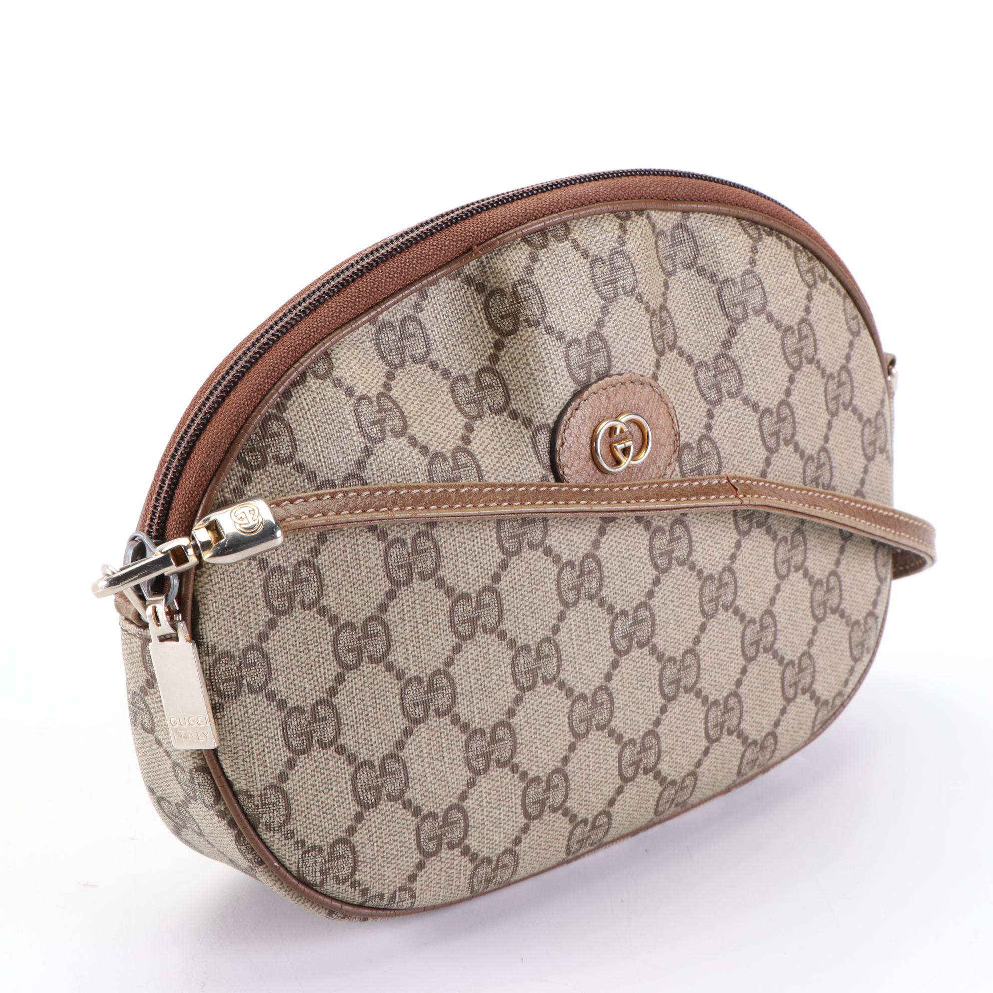 Gucci Small Crossbody Bag in GG Supreme Coated Canvas and Leather Trim