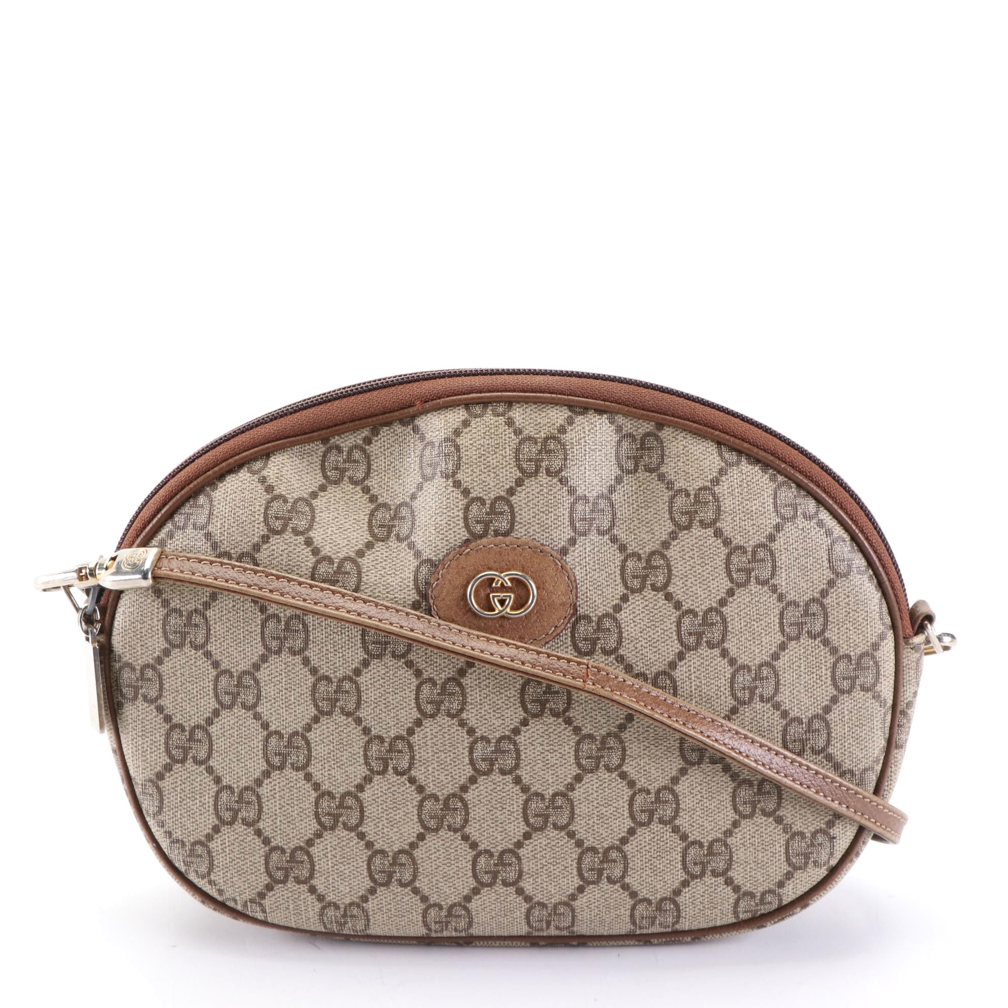Gucci Small Crossbody Bag in GG Supreme Coated Canvas and Leather Trim