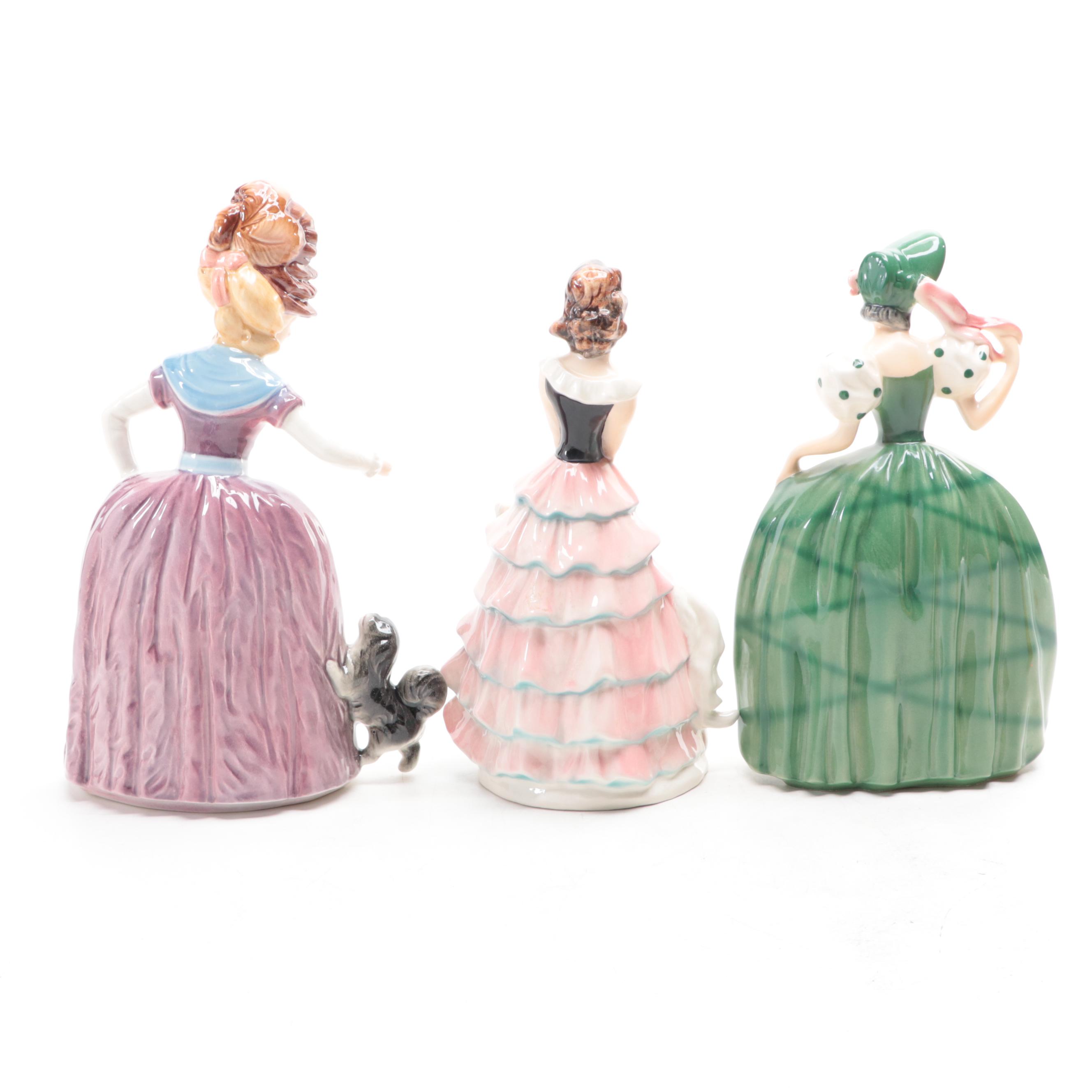 Goebel "Say Please" and Other Porcelain Lady in Gown Figurines