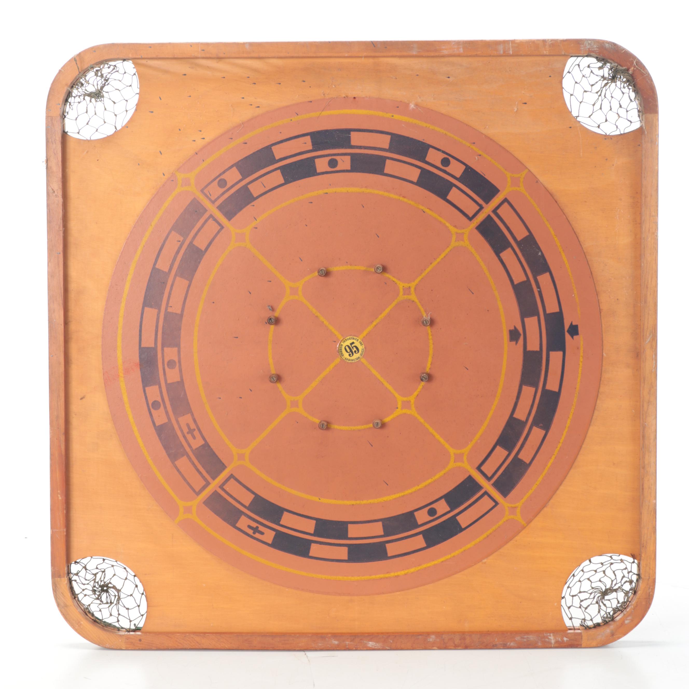 Carrom Game Board With Accessories, Early to Mid-20th Century