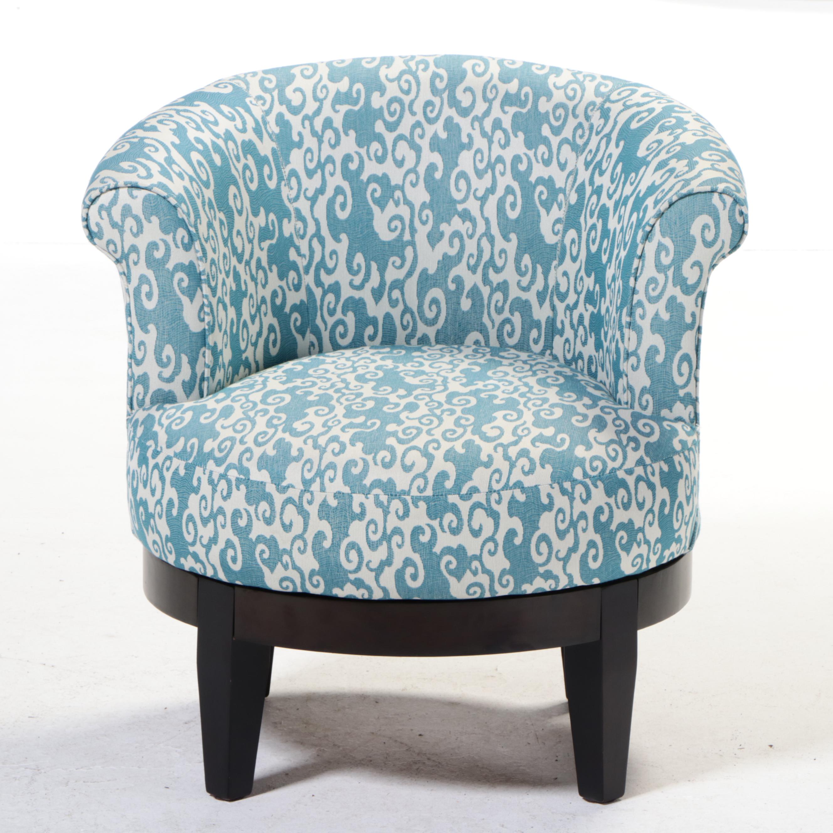Best Chairs Inc. Custom-Upholstered Hardwood Swivel Tub Chair
