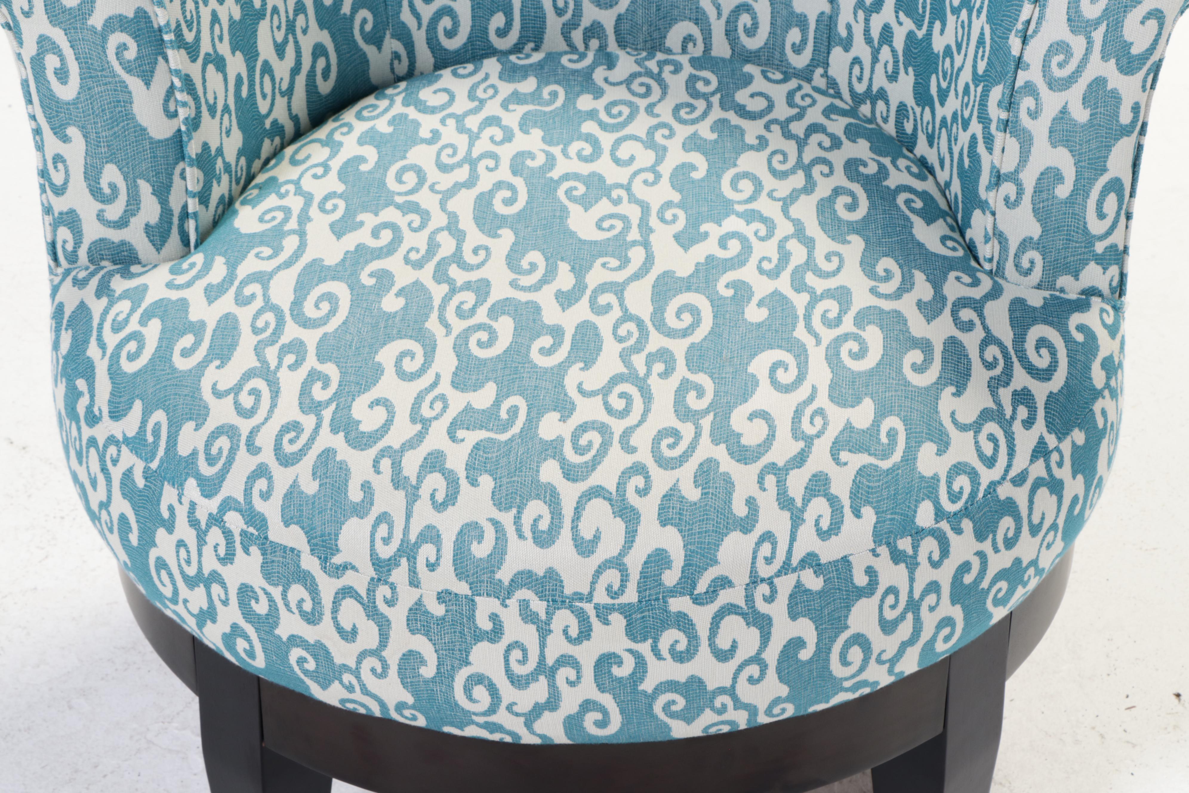 Best Chairs Inc. Custom-Upholstered Hardwood Swivel Tub Chair