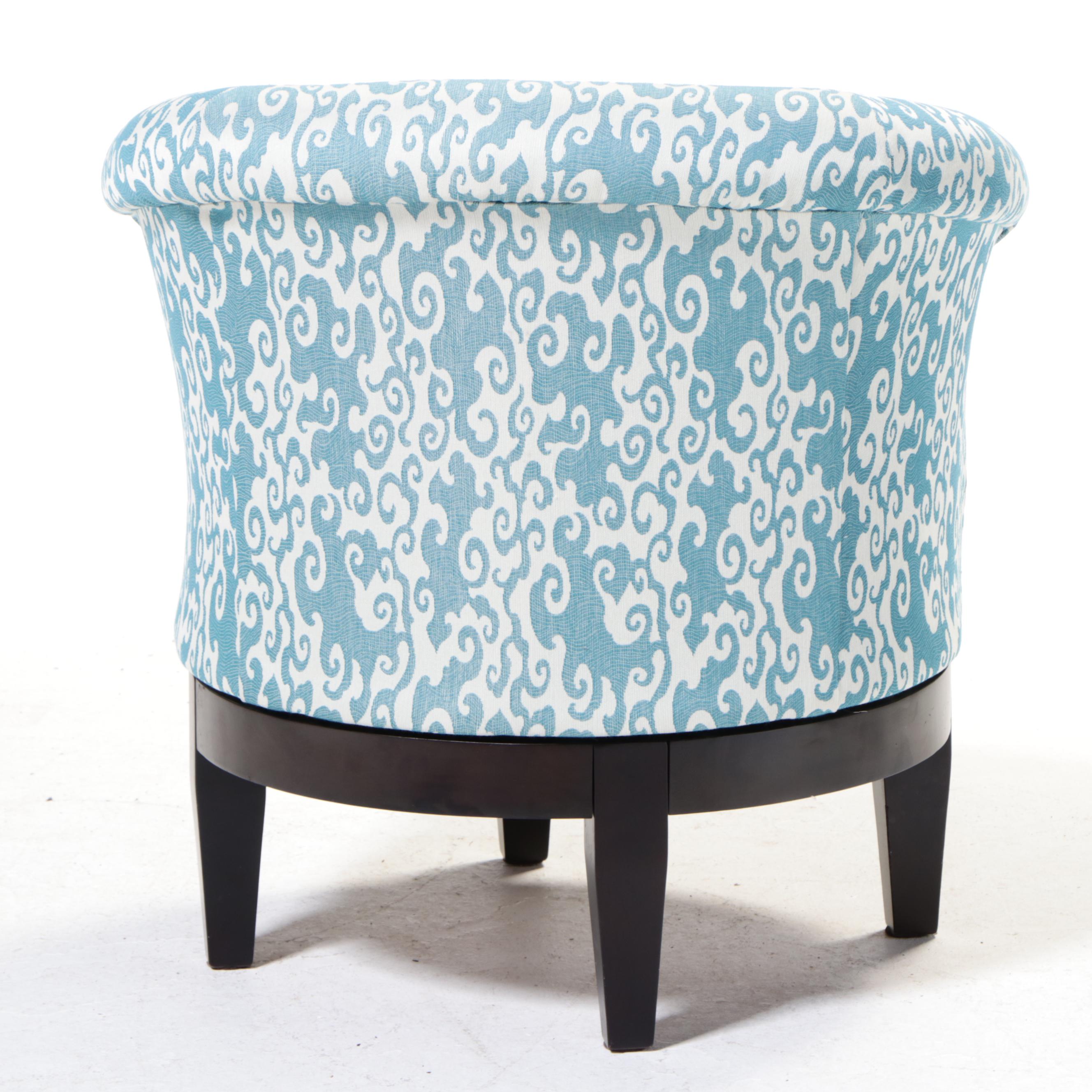 Best Chairs Inc. Custom-Upholstered Hardwood Swivel Tub Chair