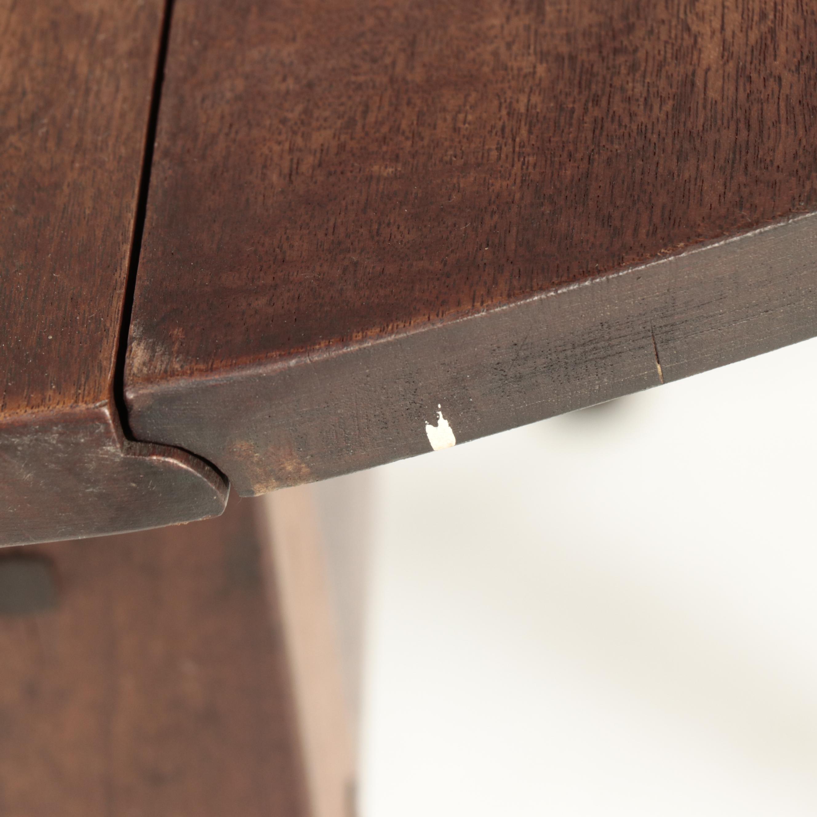 American Primitive Walnut and Cherrywood Drop-Leaf Dining Table, 19th Century