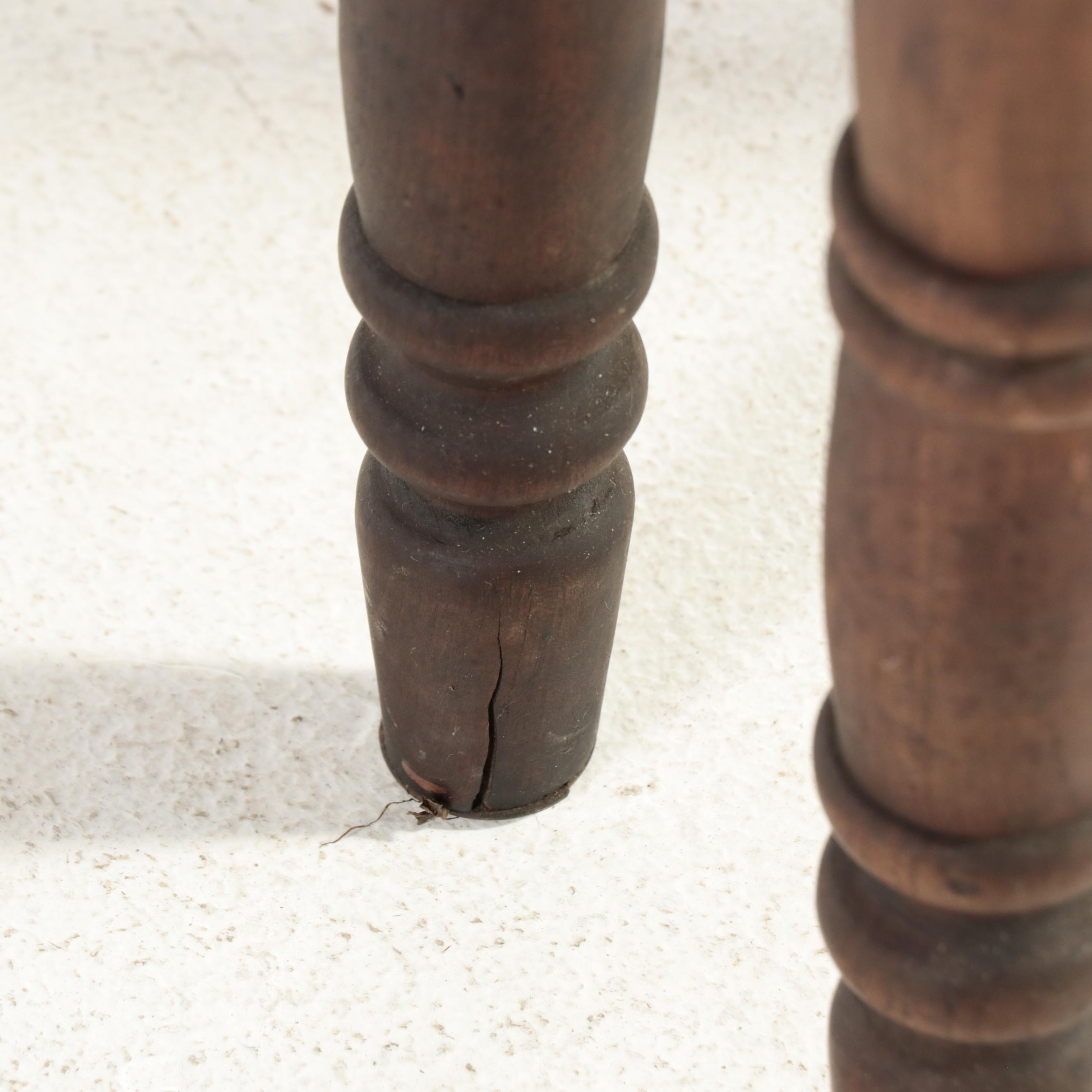American Primitive Walnut and Cherrywood Drop-Leaf Dining Table, 19th Century