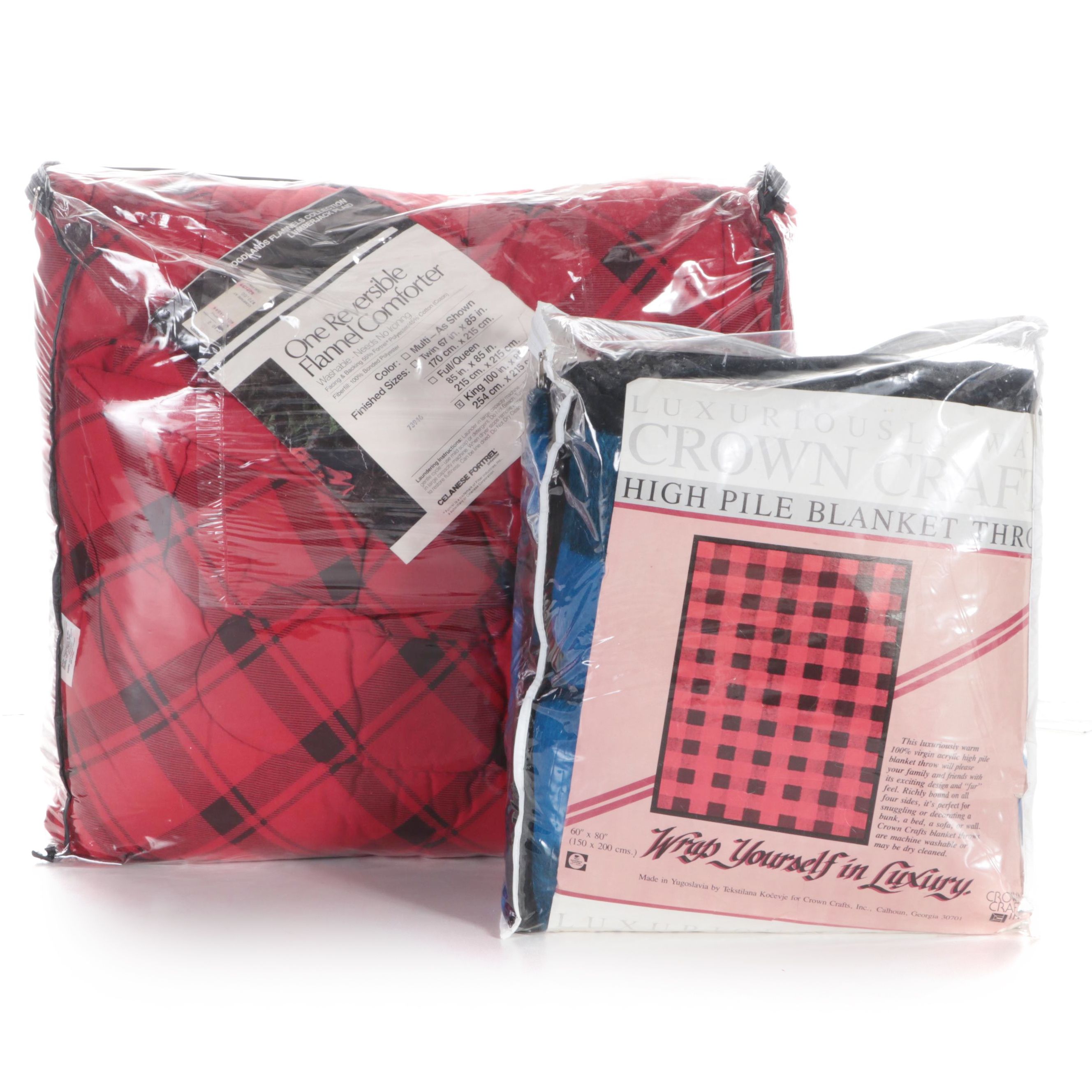 Crown Craft and J. P. Stevens Plaid Blankets EBTH