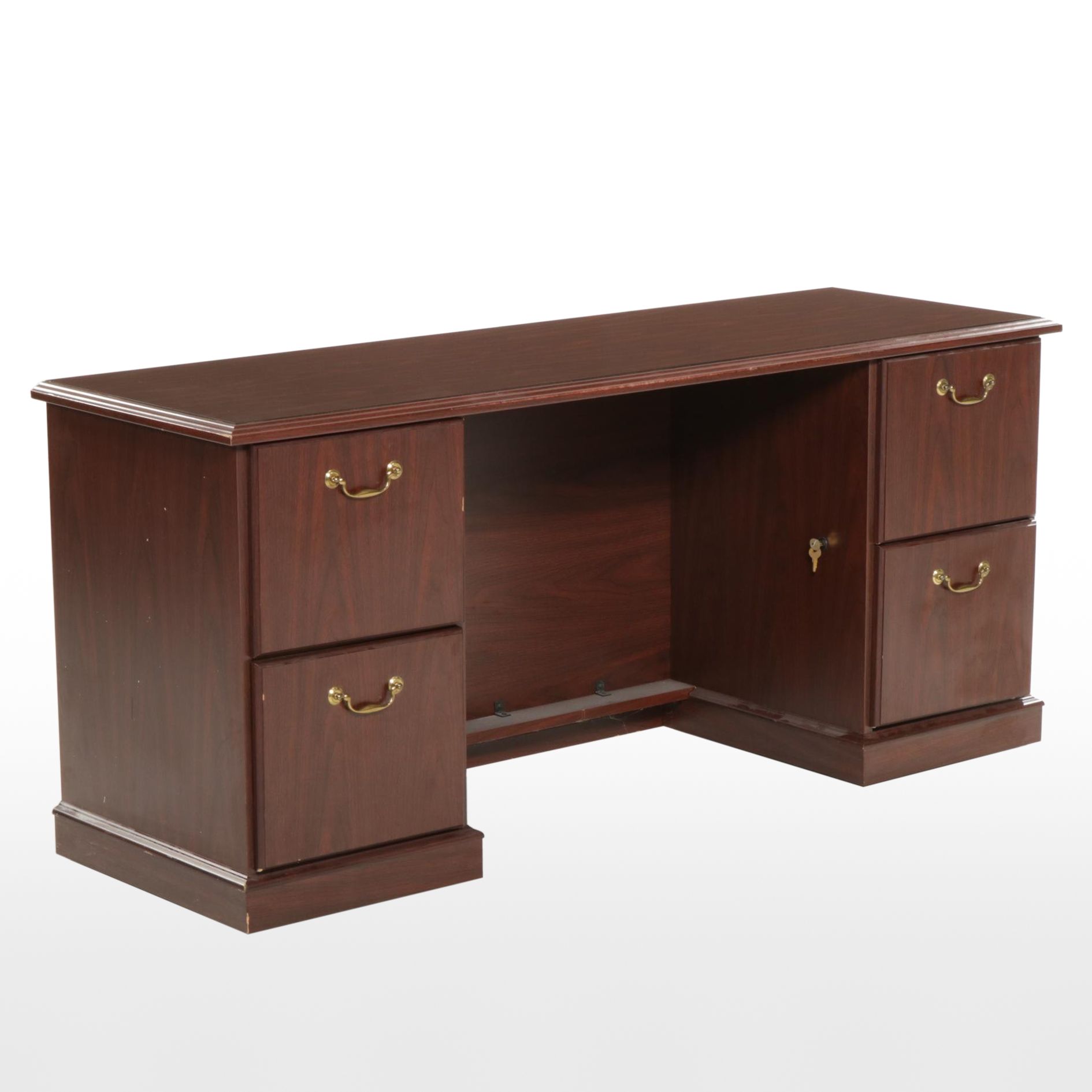 Wood Finish Office Credenza / Filing Cabinet