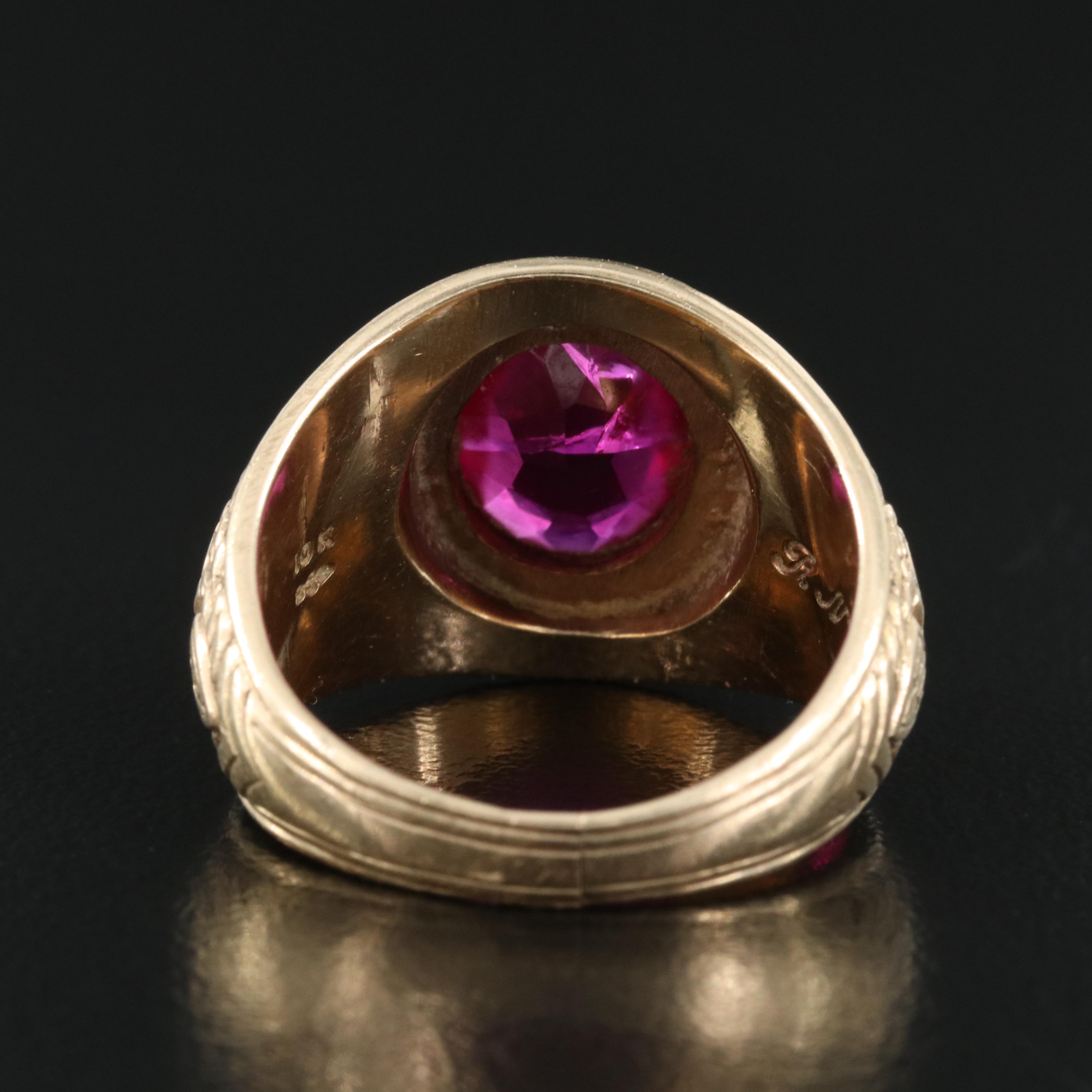 1949 14K Ruby Northwestern University Class Ring