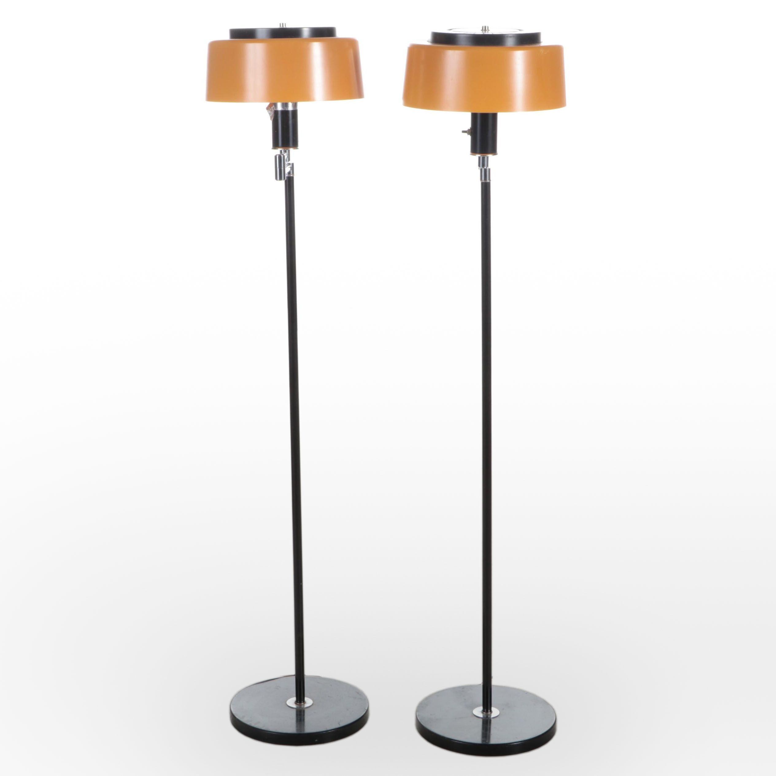 Pair of MCM Swing Arm Floor Lamps